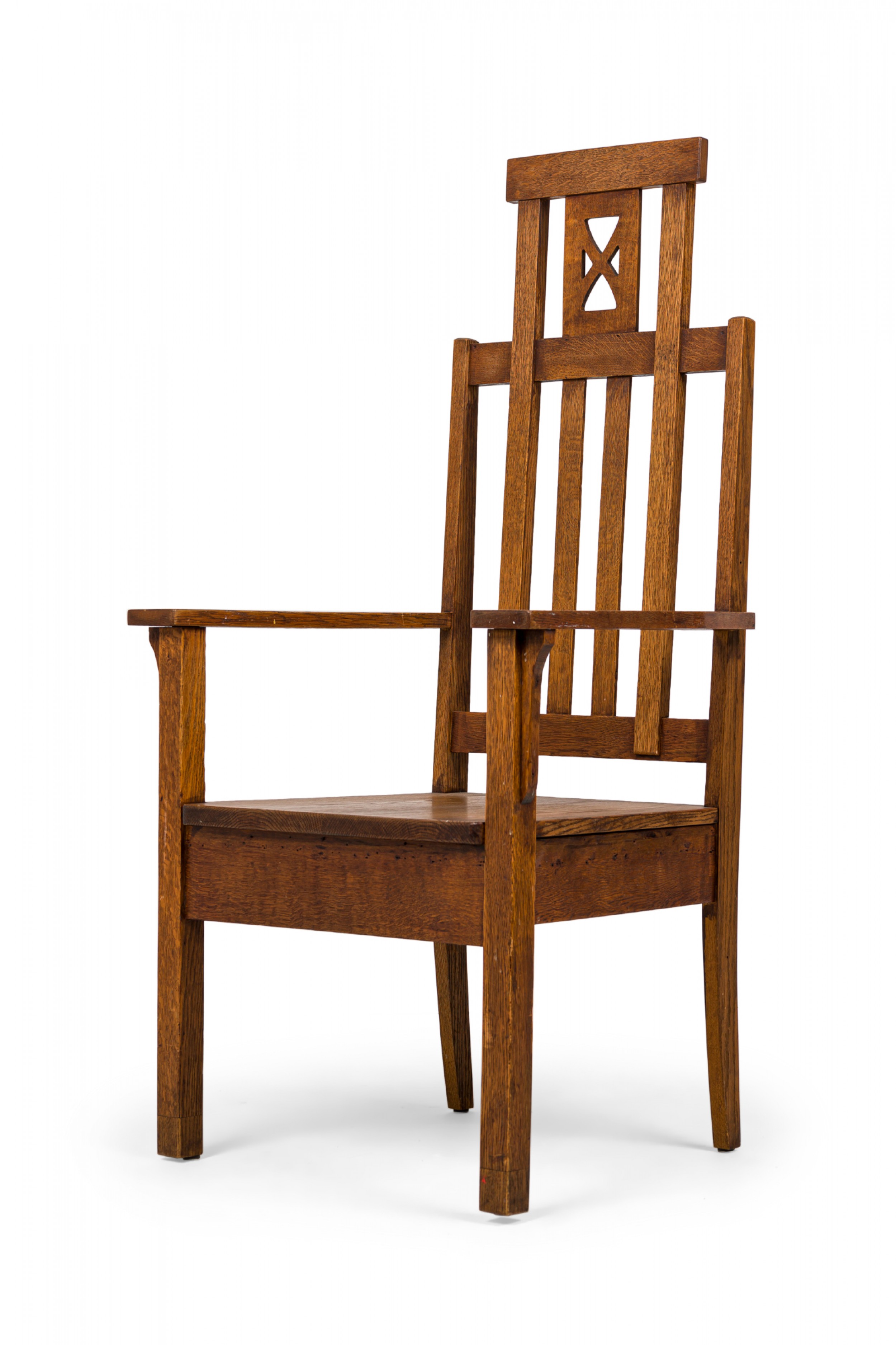 American mission high back oak armchair