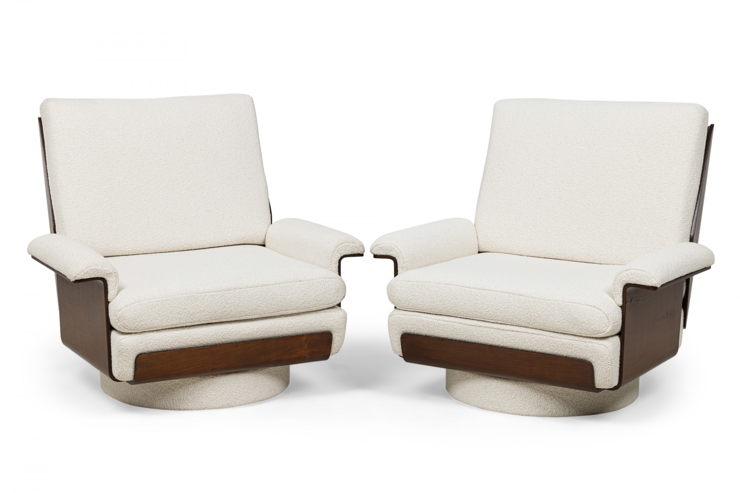 Pair of bernard brunier for coulon mid century french rosewood viborg armchairs