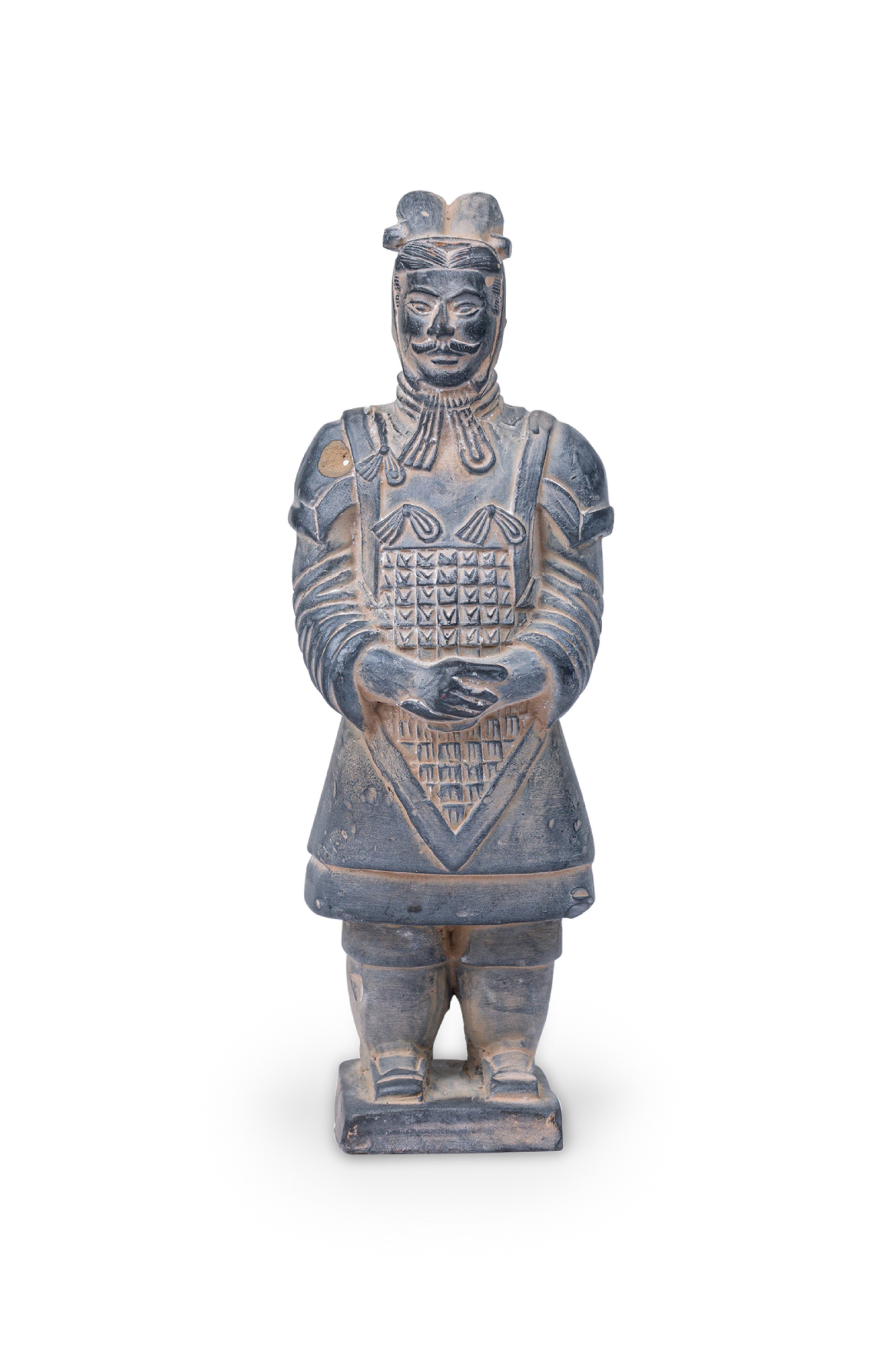 Chinese gray ceramic figure depicting a dignitary