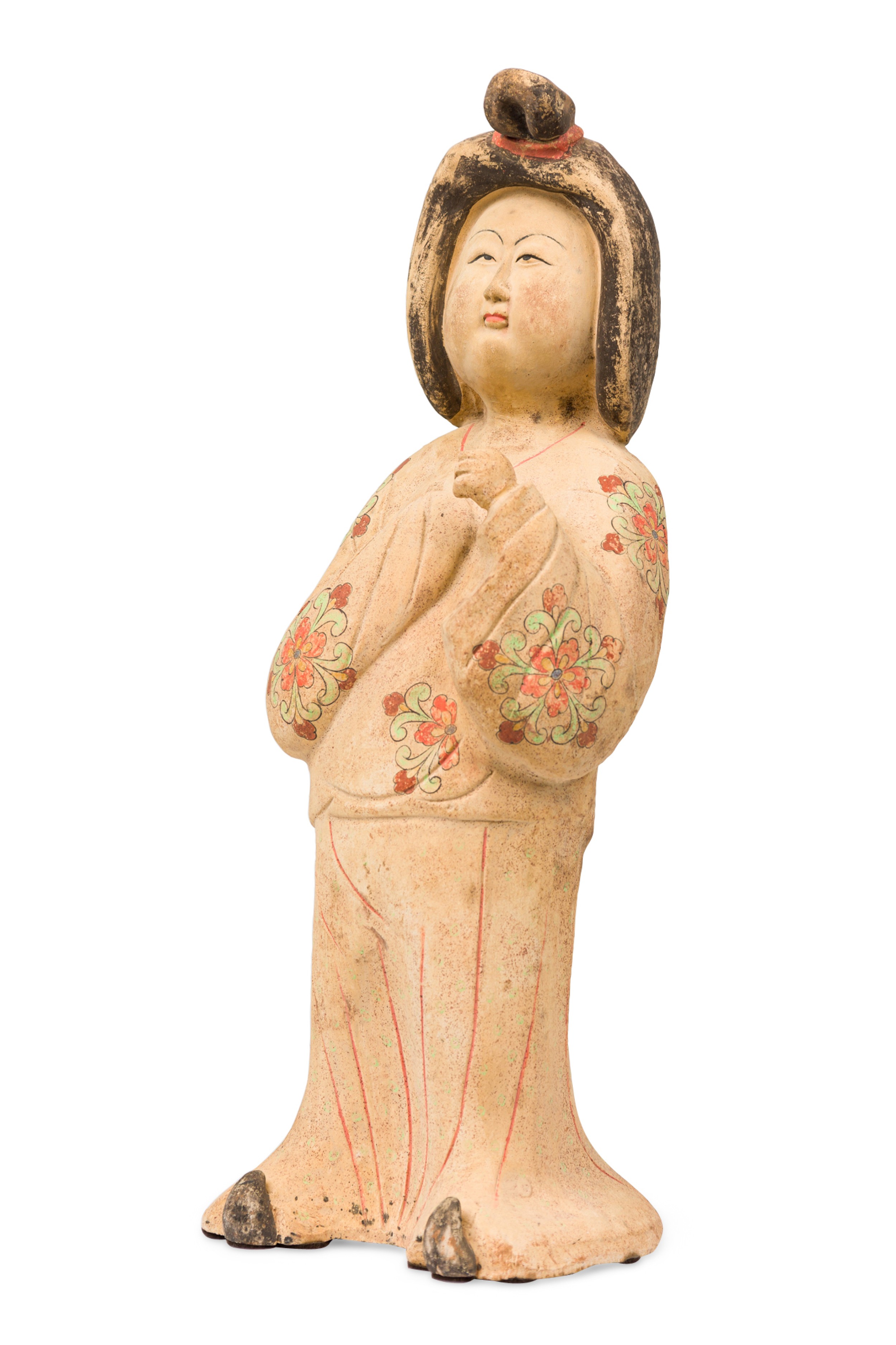 Chinese unglazed ceramic kwanyin figure