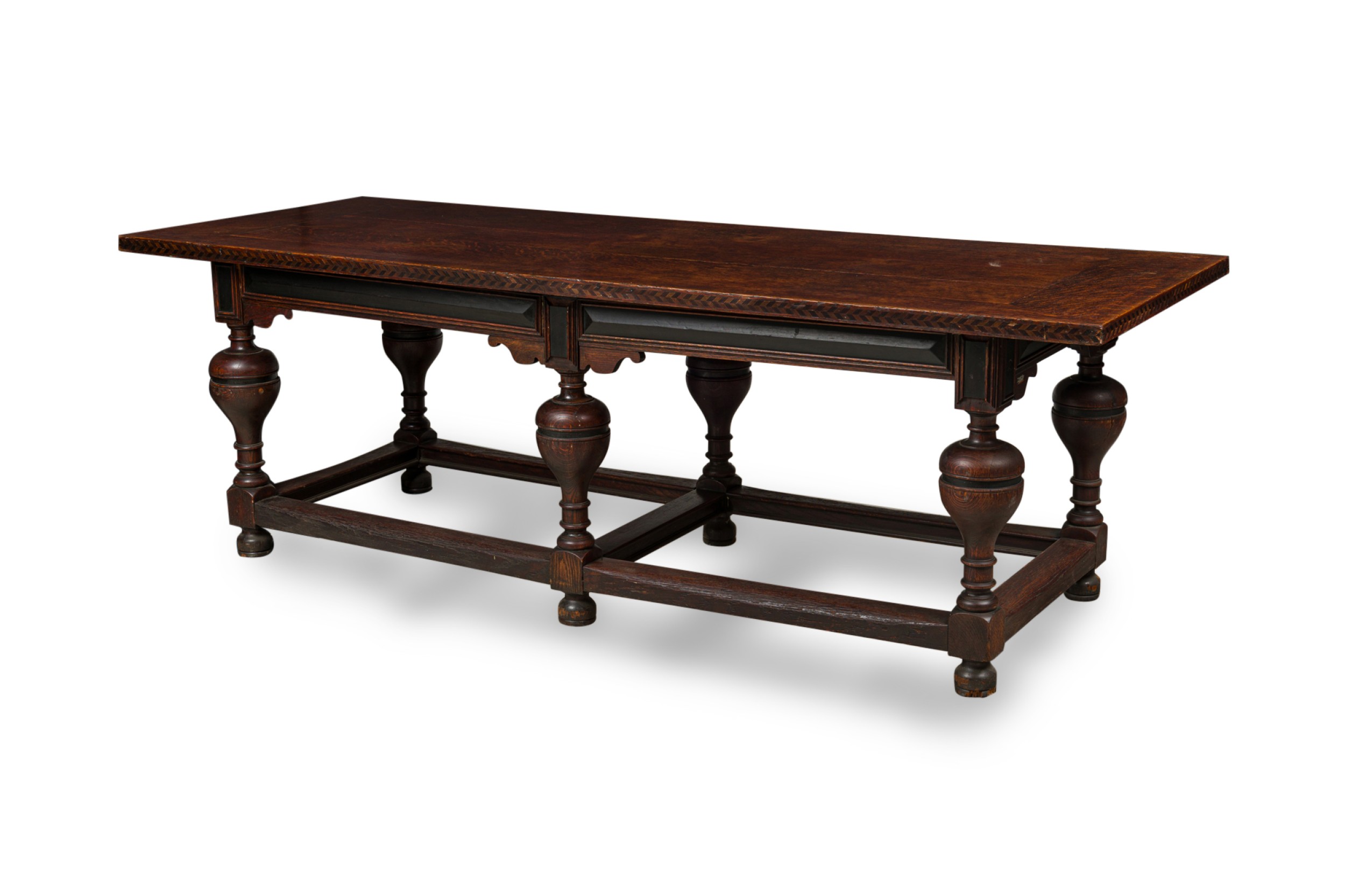 English renaissance style wood dining conference table