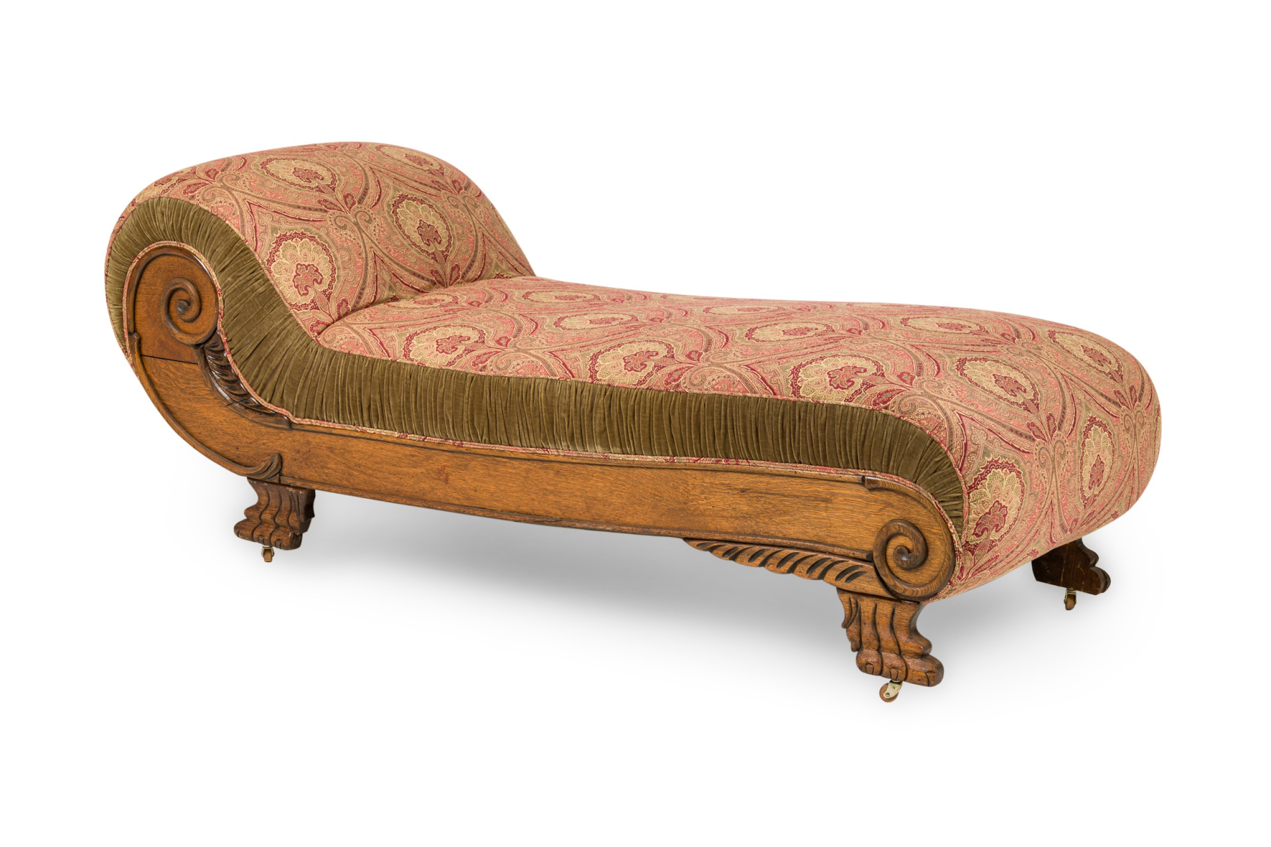 American victorian multi colored upholstered recamier 