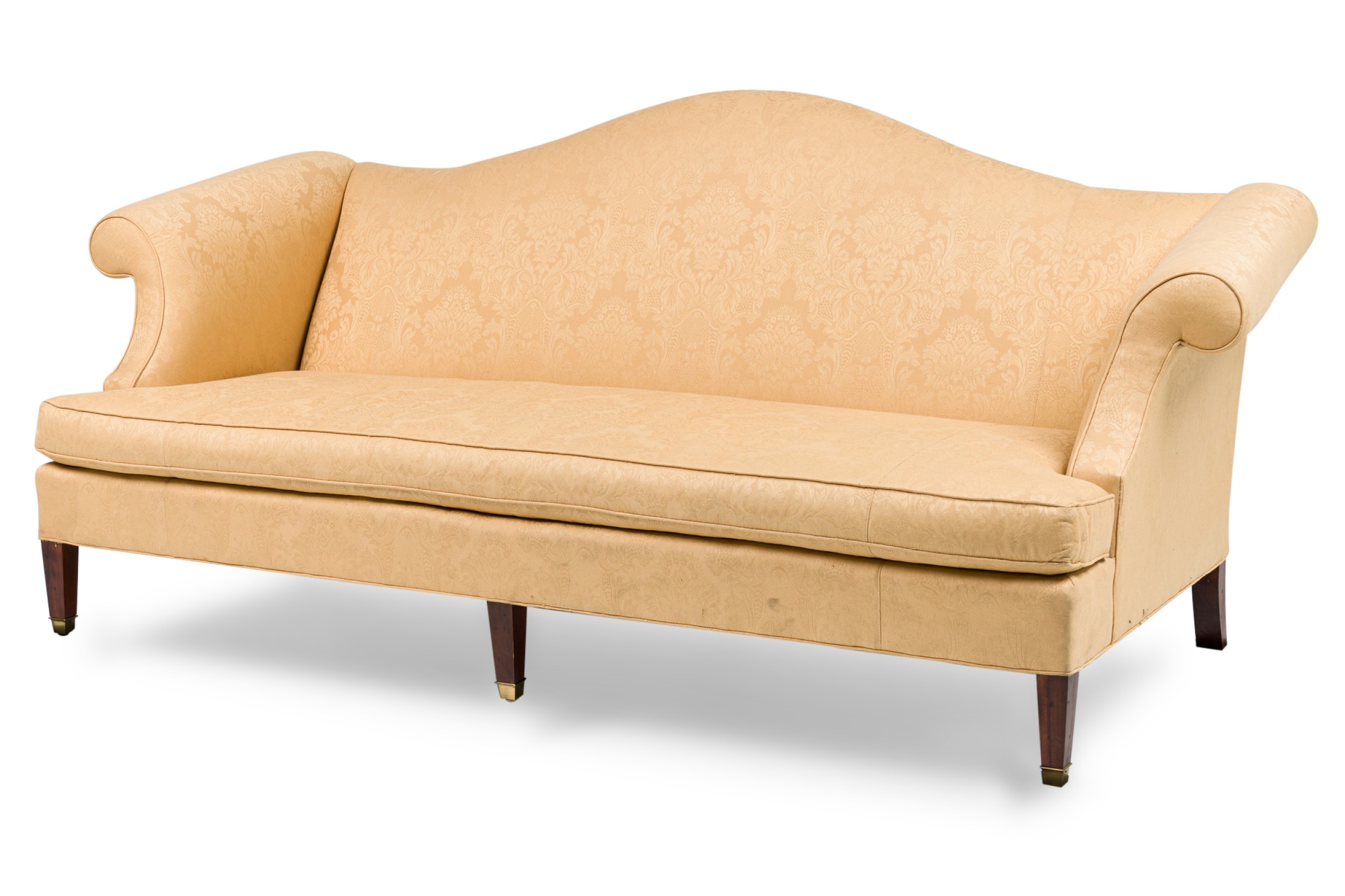 English victorian tan loveseat 
