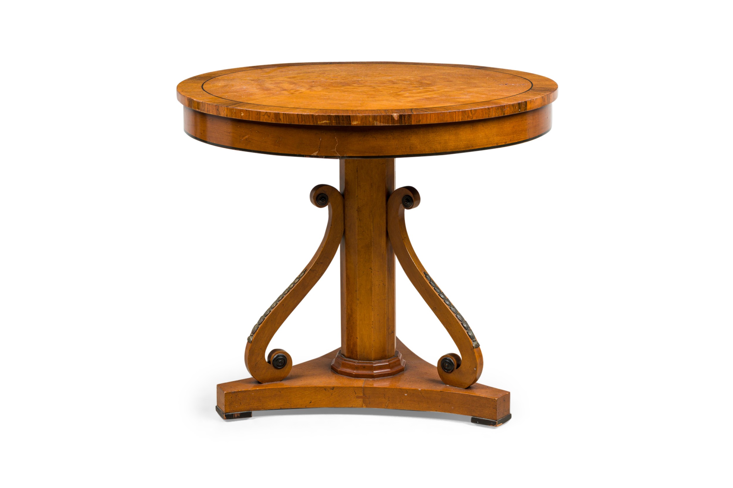 Continental biedermeier beige center table 