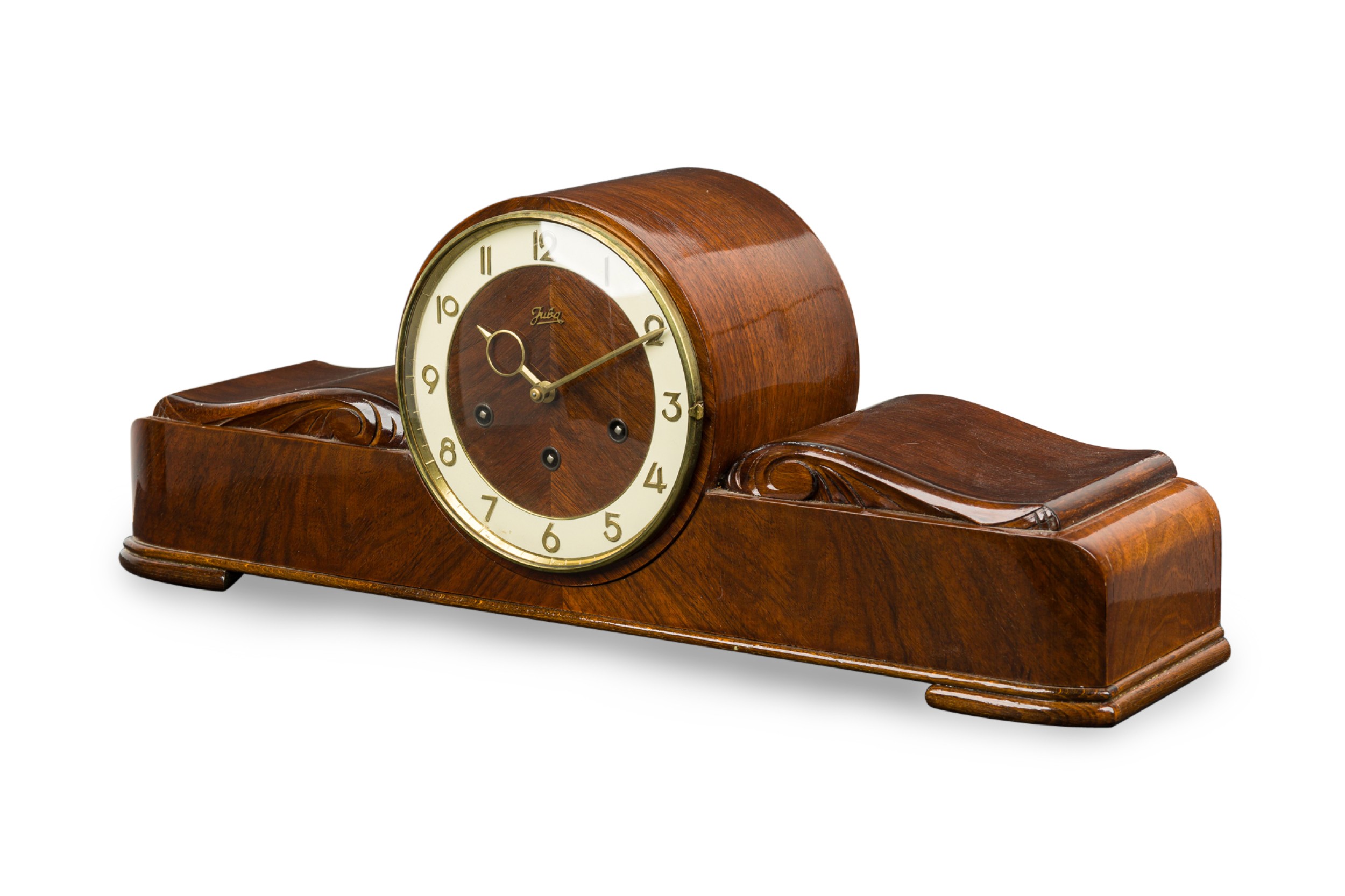 American art deco mahogany mantle clock 