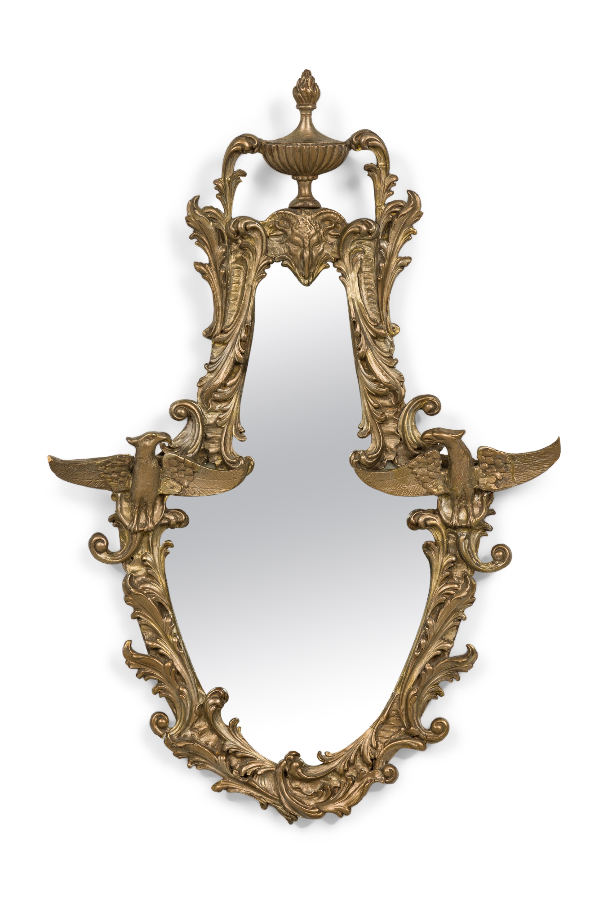 Italian rococo silver gilt wall mirror 