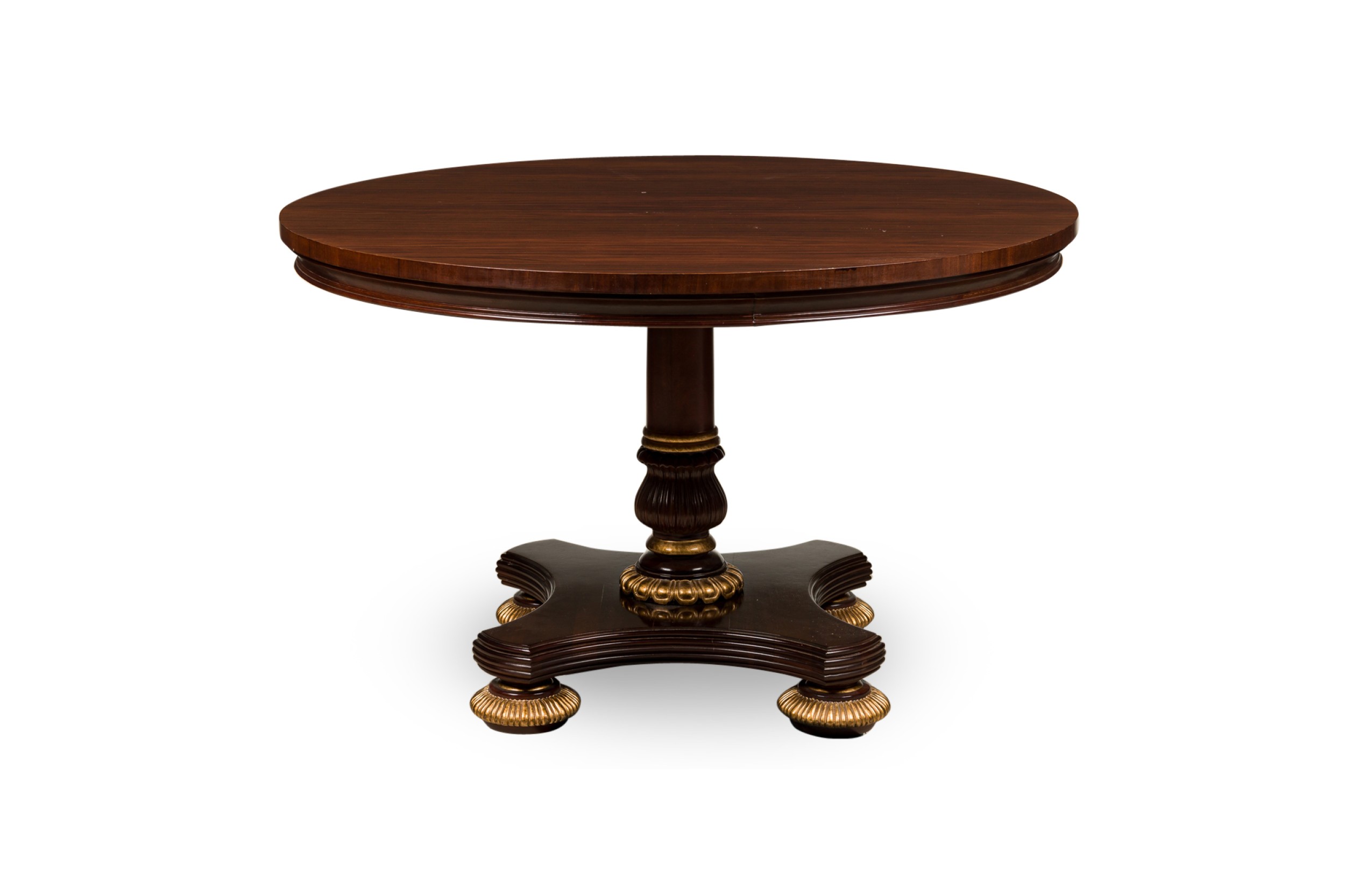 English regency mahogany round center table 