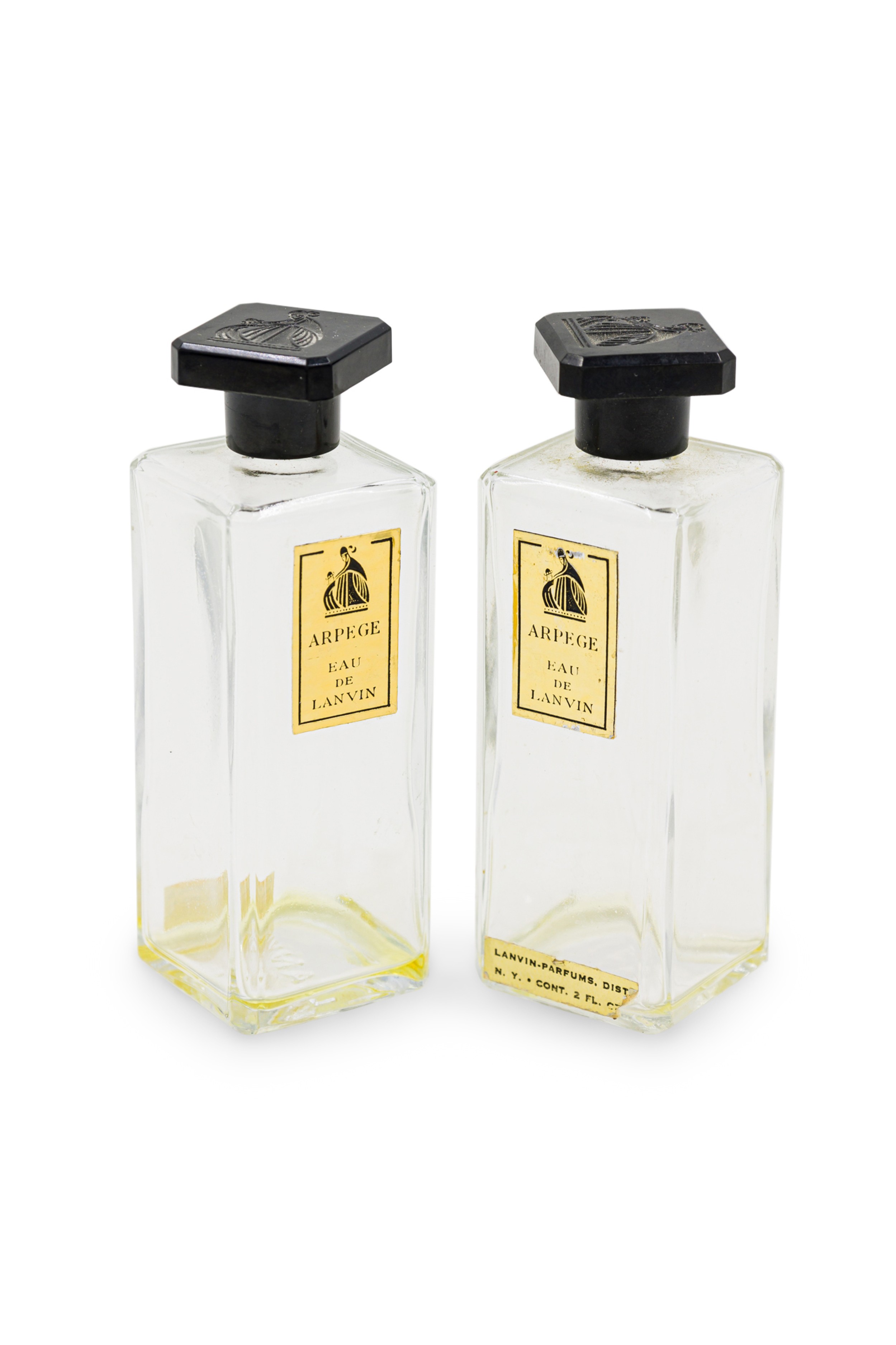 Pair of french art deco lanvin perfume bottles 