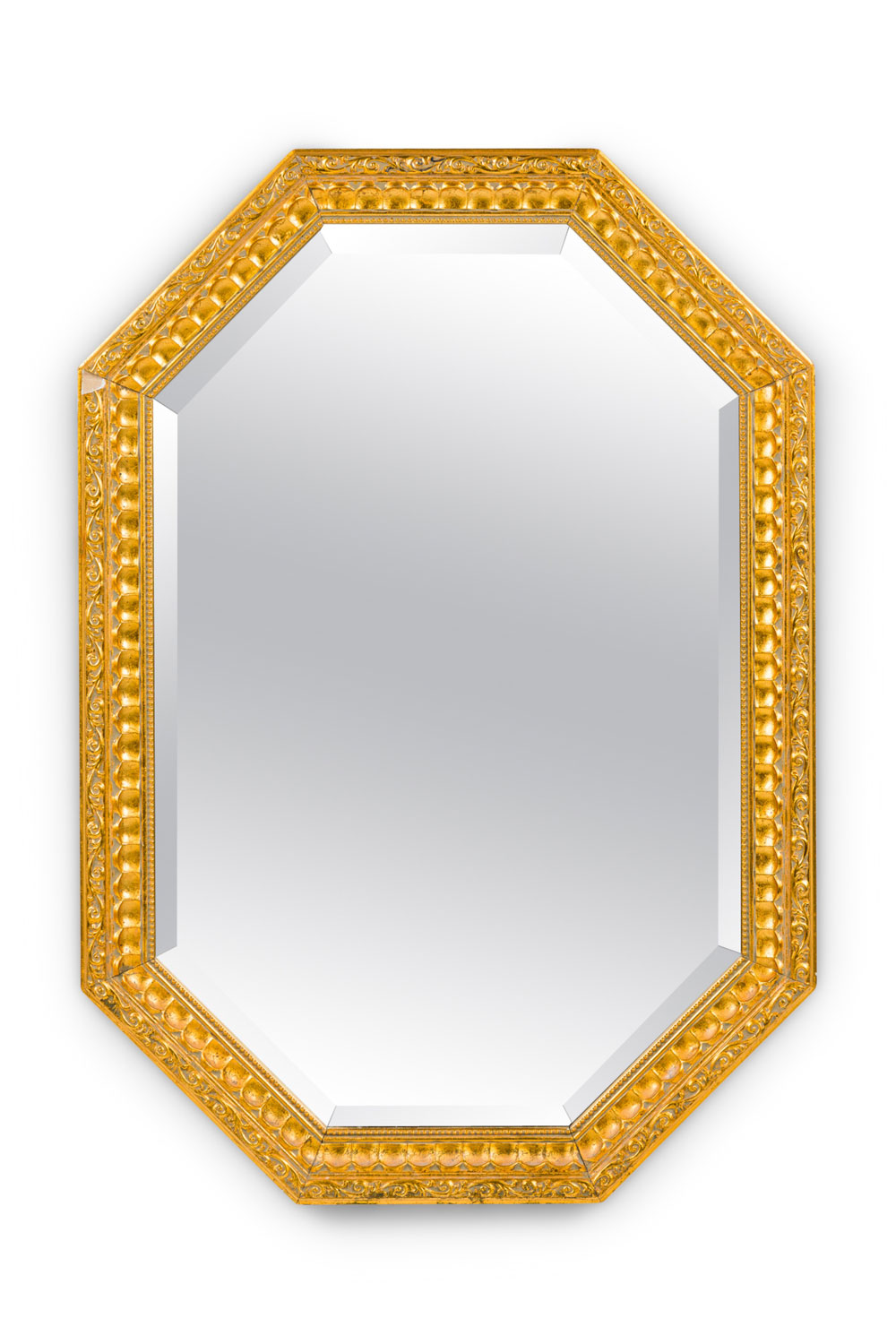 American mid century octagon shaped wall mirror 