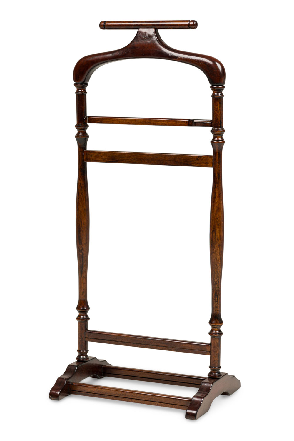 American mid century mahogany standing valet