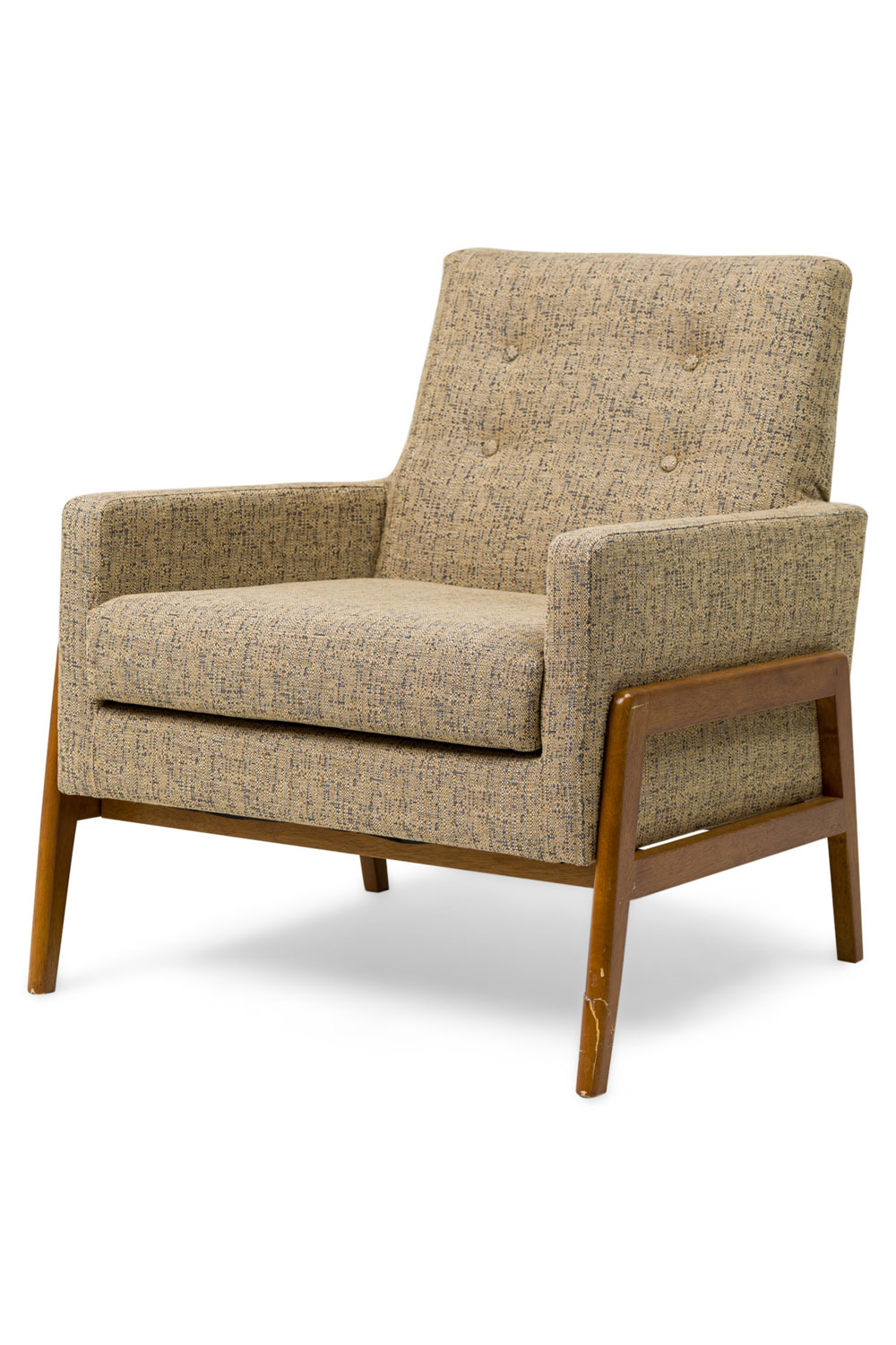 Danish mid century grey and blue upholstered armchair 