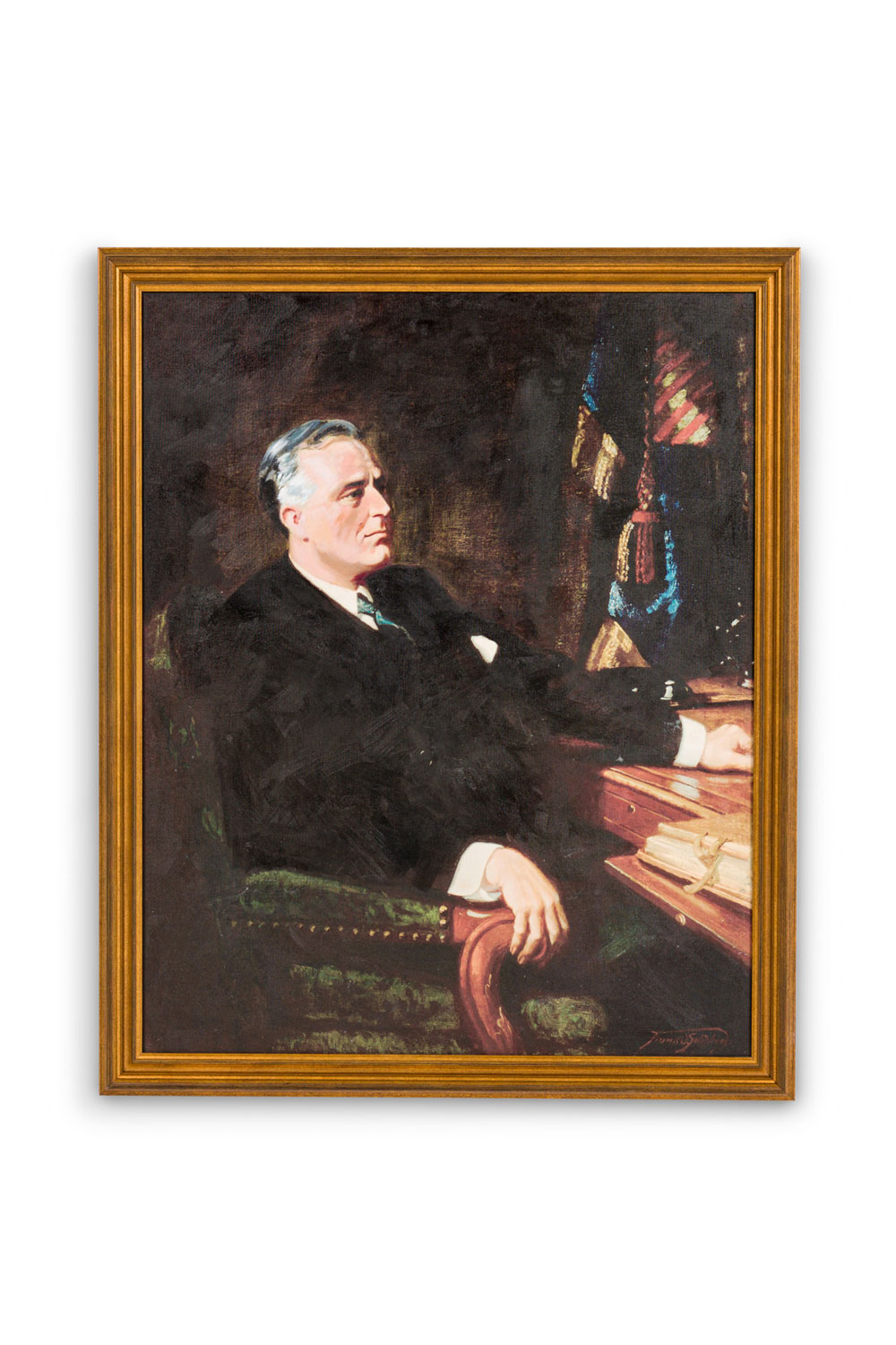 American art deco style portrait of franklin d roosevelt
