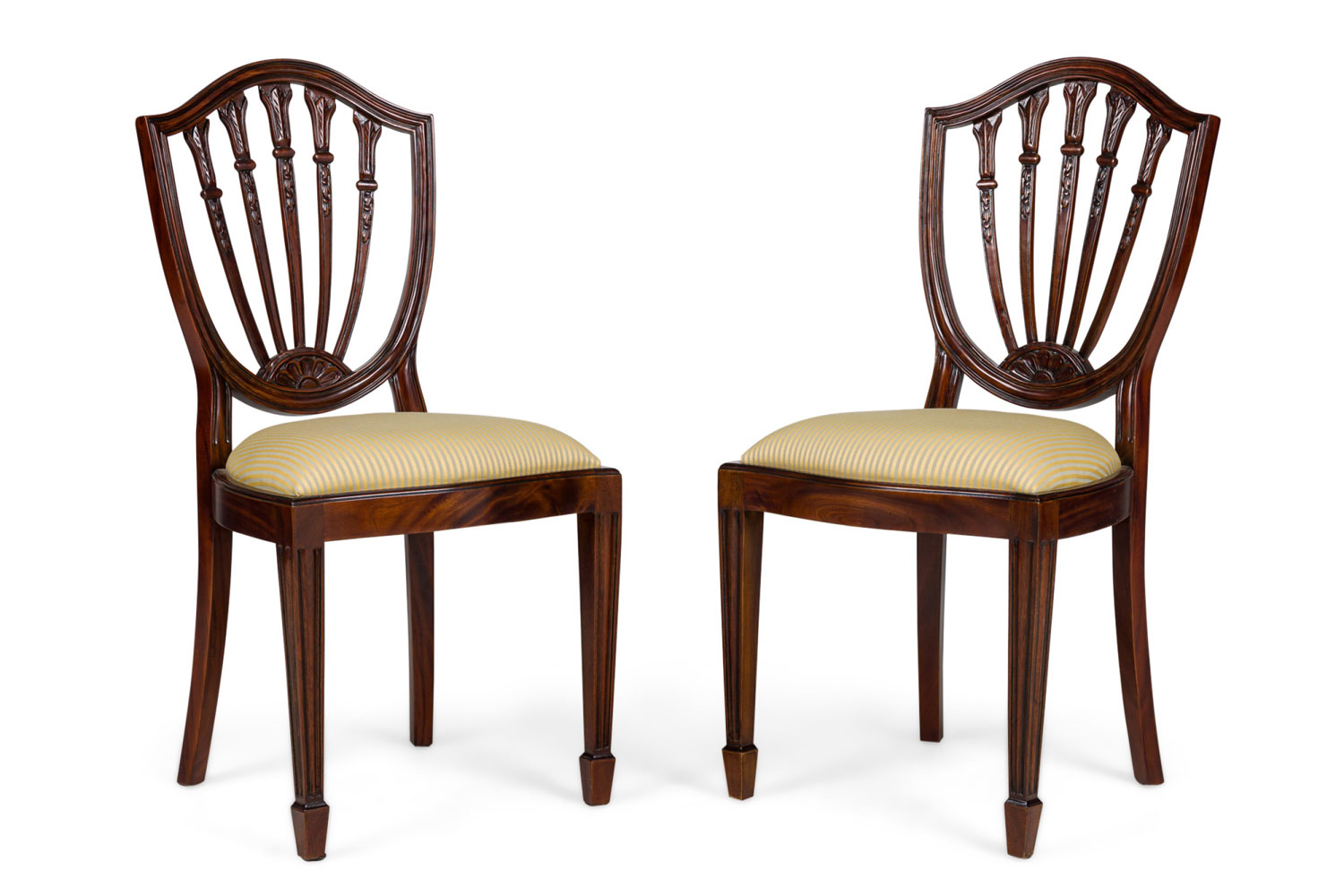 Set of 16 english adams open back side chairs with upholstered cushion 