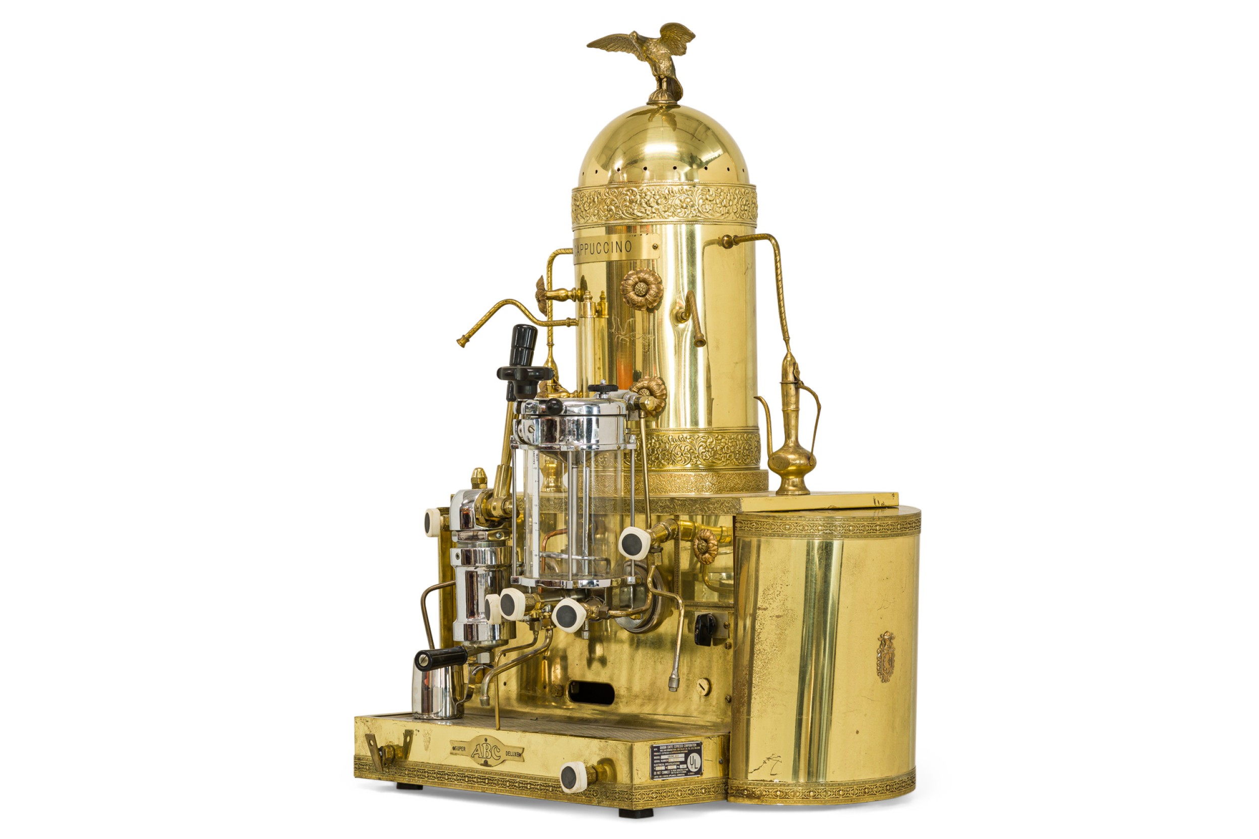 Italian mid century brass professional cappuccino machine 