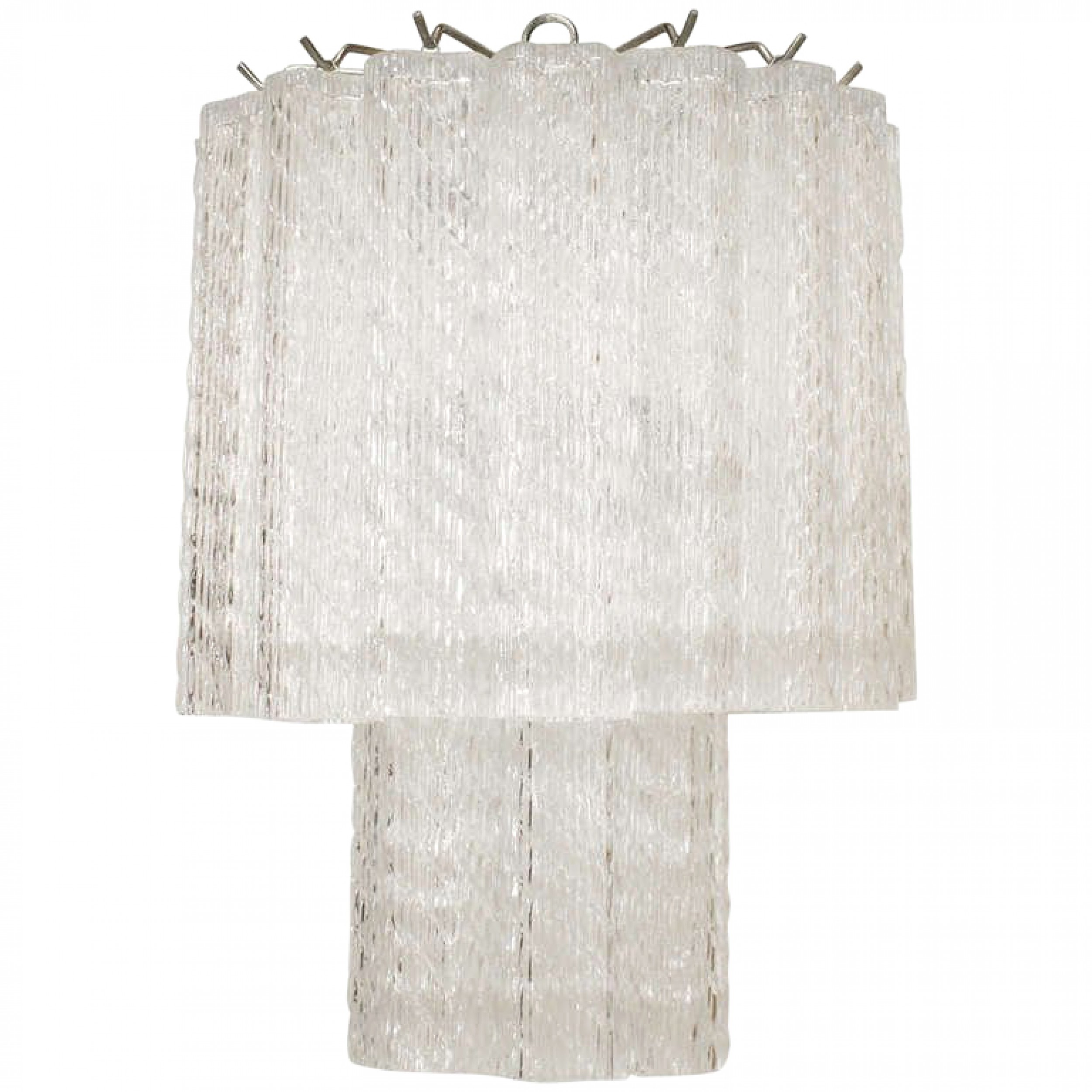 Mid Century Austrian Chrome and Glass Kalmar Chandelier