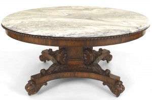 English regency mahogany marble center table
