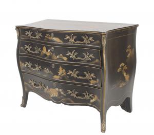 French louis xv black chinoiserie commode