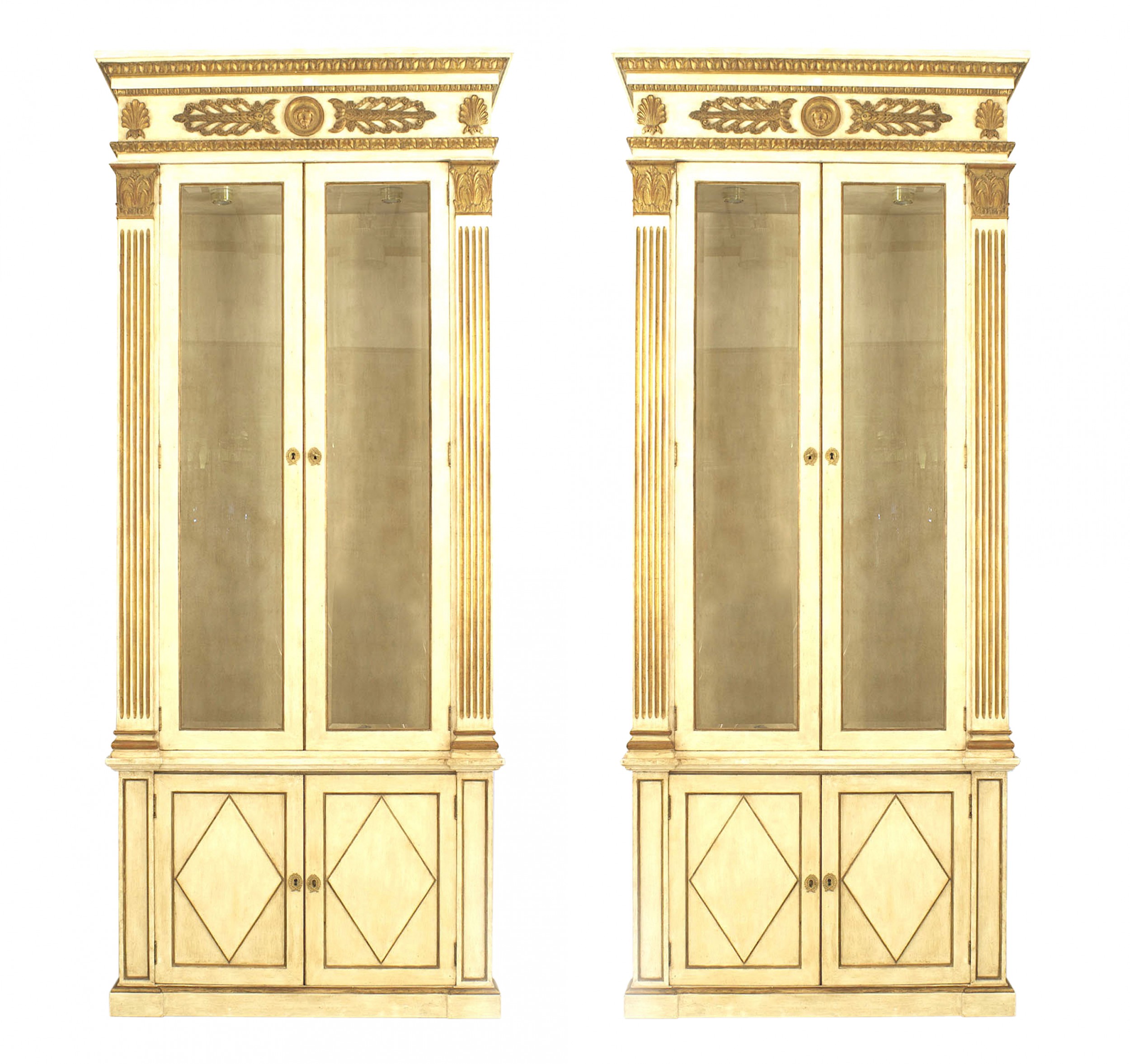 French regency painted bookcases