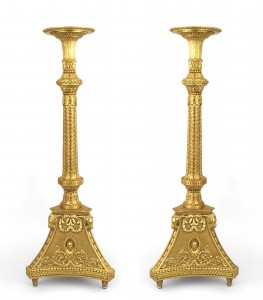 Pair english adam gilt wood pedestals