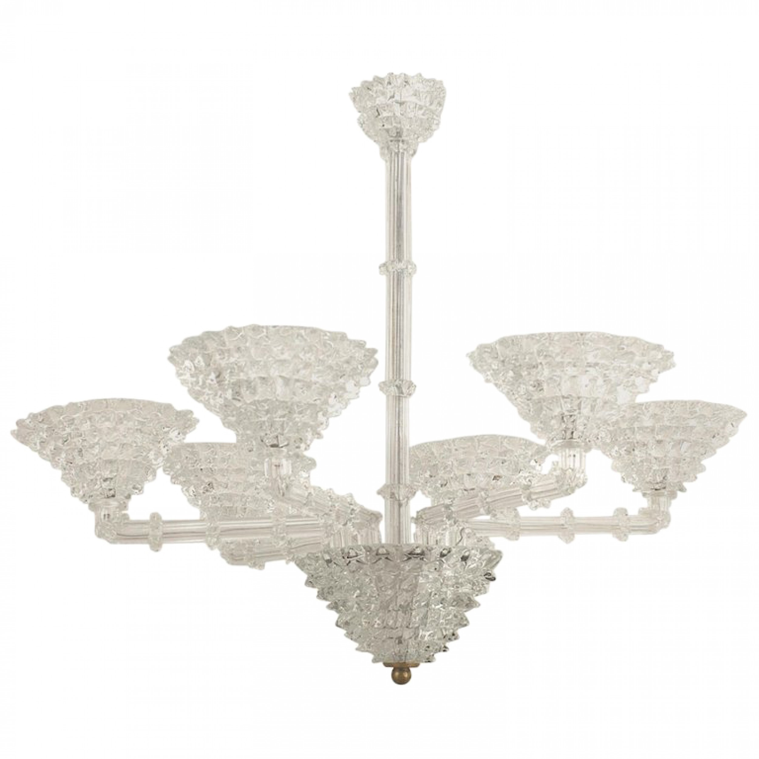 Italian mid century glass chandelier