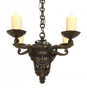 English victorian mythological bronze chandelier