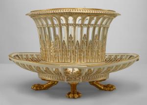 Continental german meissen porcelain and gilt centerpiece