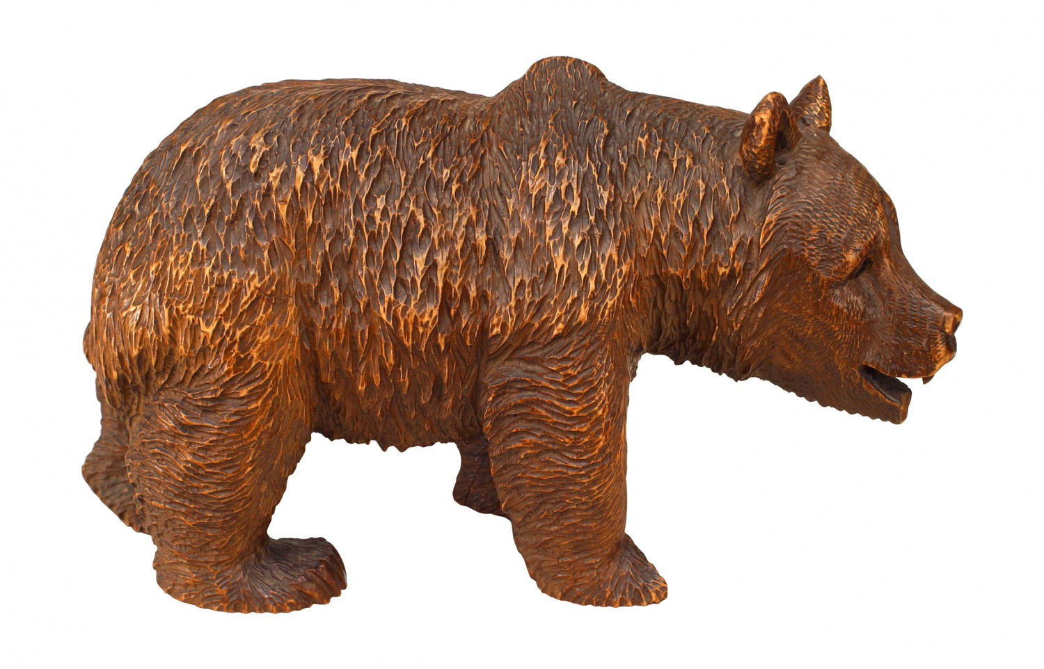 Black forest carved walnut bear