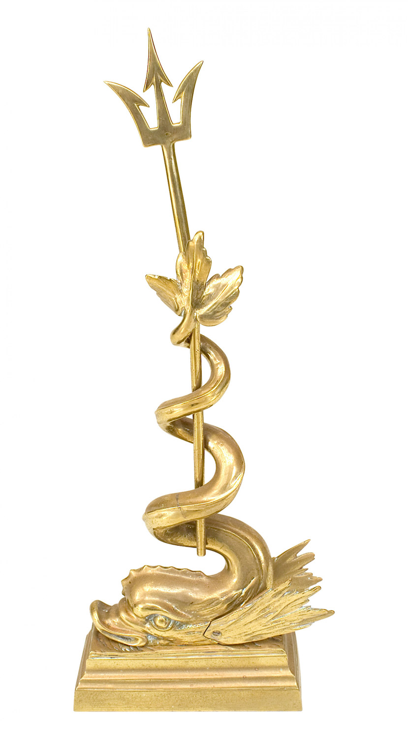 Italian neo classic gilt trident doorstop