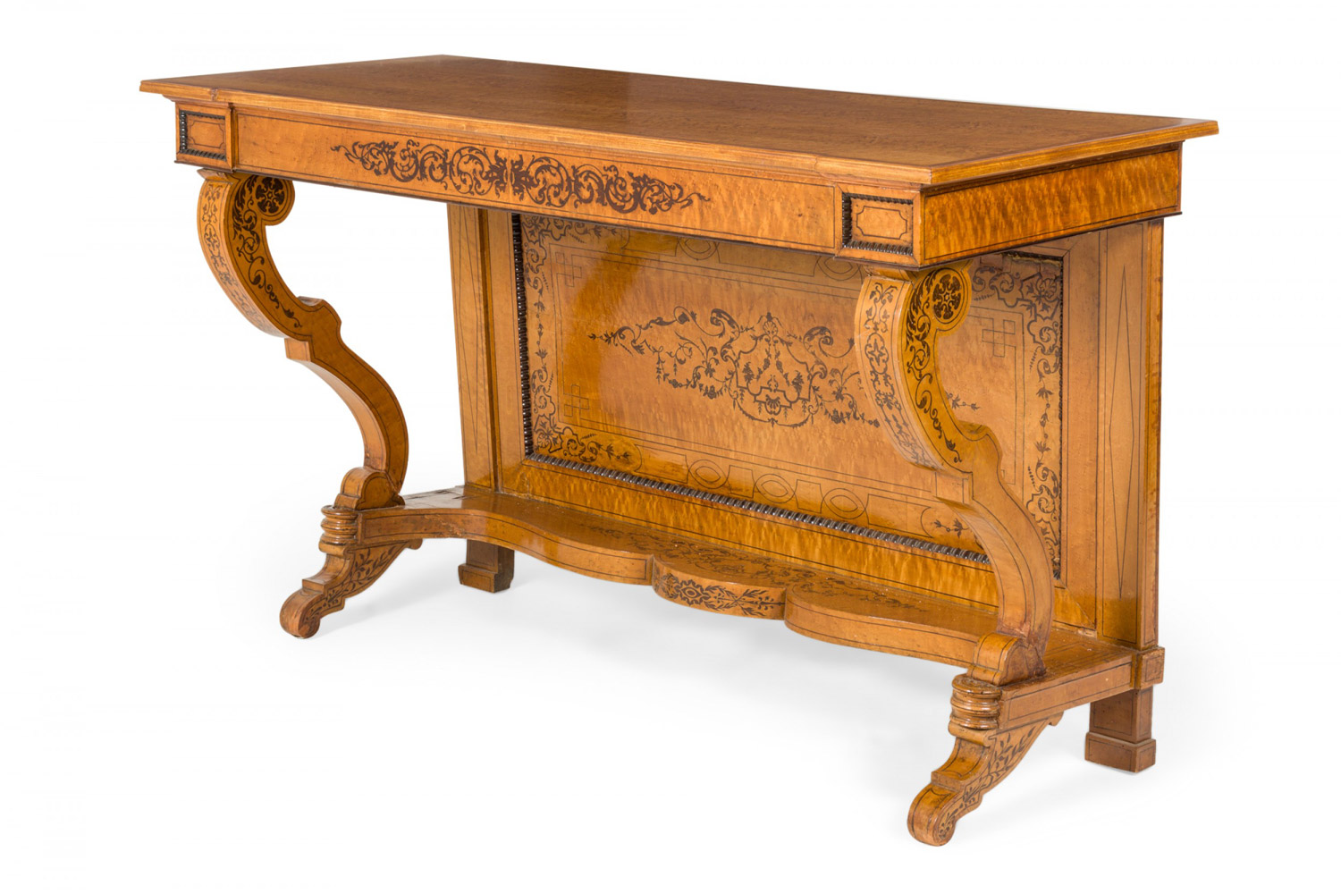 French charles x maple and marble console table 1