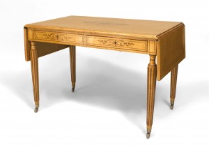 French charles x birdseye maple davenport table