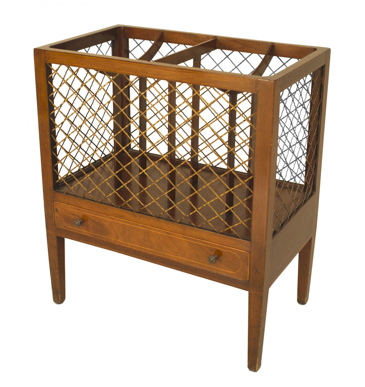Engish sheraton mahogany magazine rack