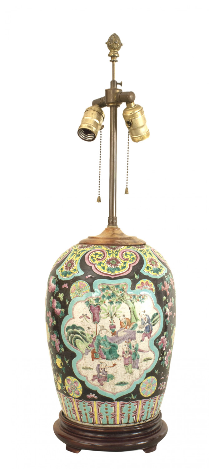 Chinese ginger jar table lamp 1