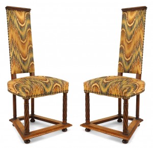 English arts crafts swirl side chairs