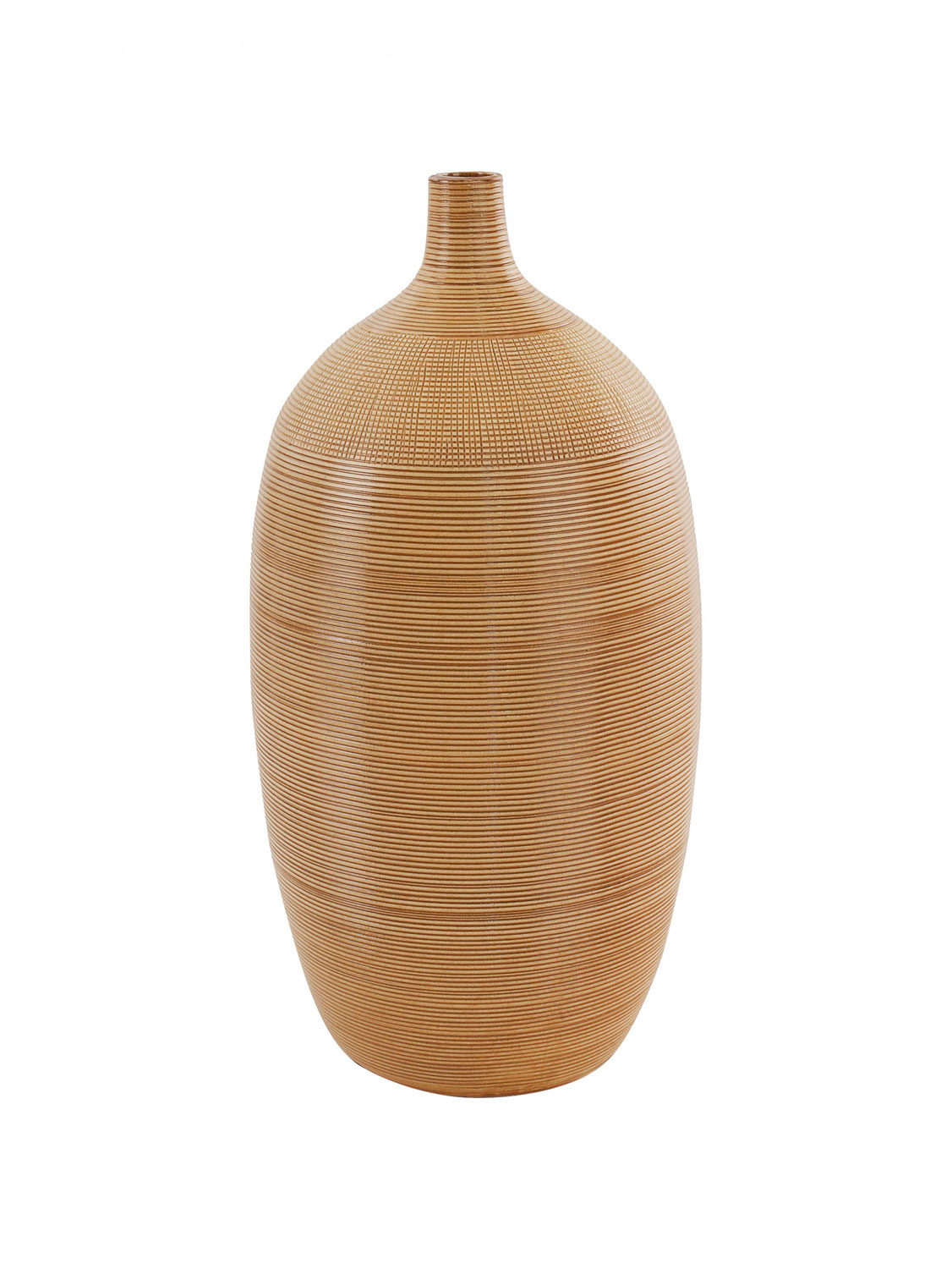 Brushed gold ceramic vase
