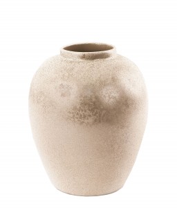 Silver and beige speckle glazed ceramic vase 1