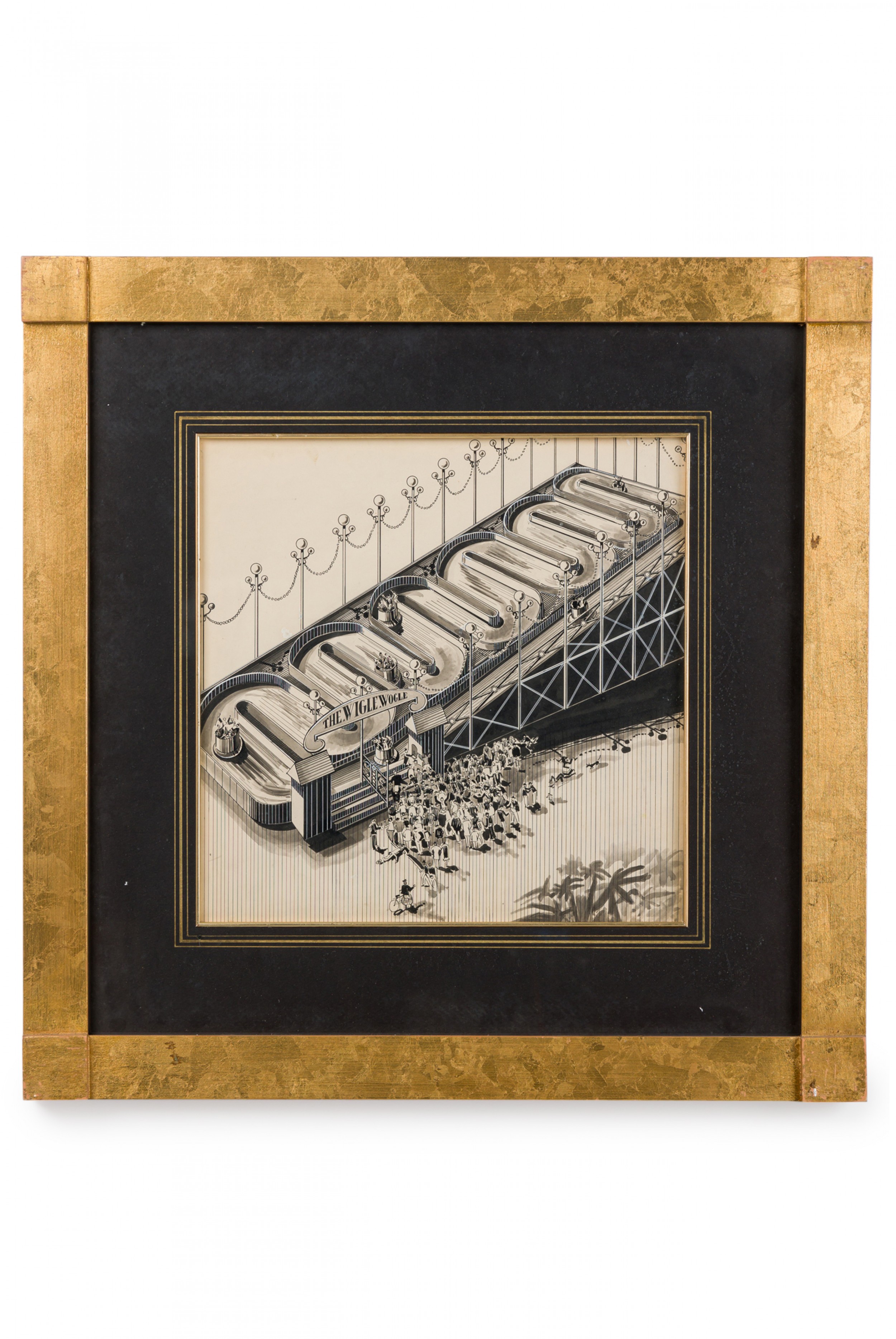 Art deco ink amusement park drawing 2