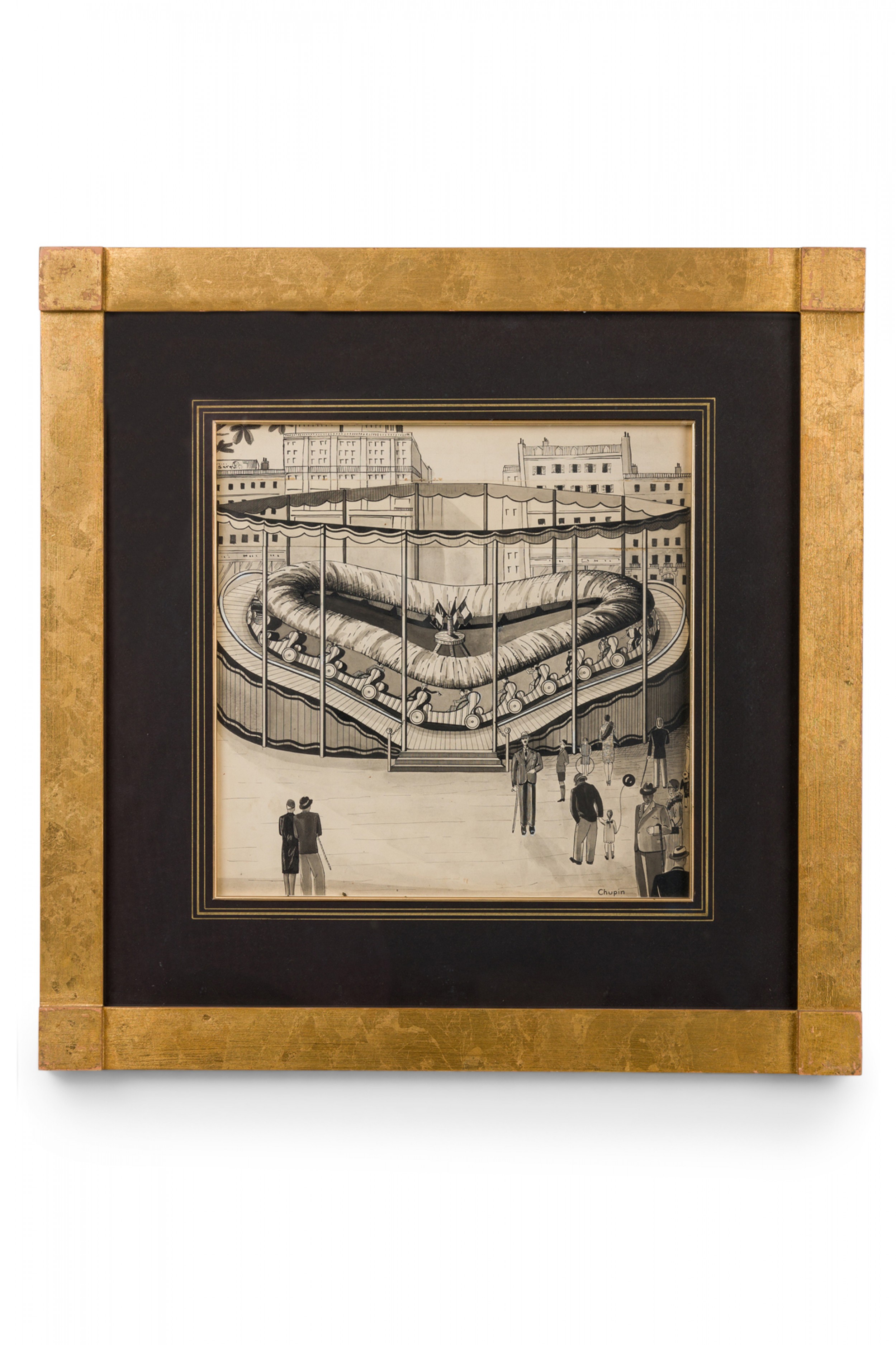 Art deco ink amusement park drawing 5