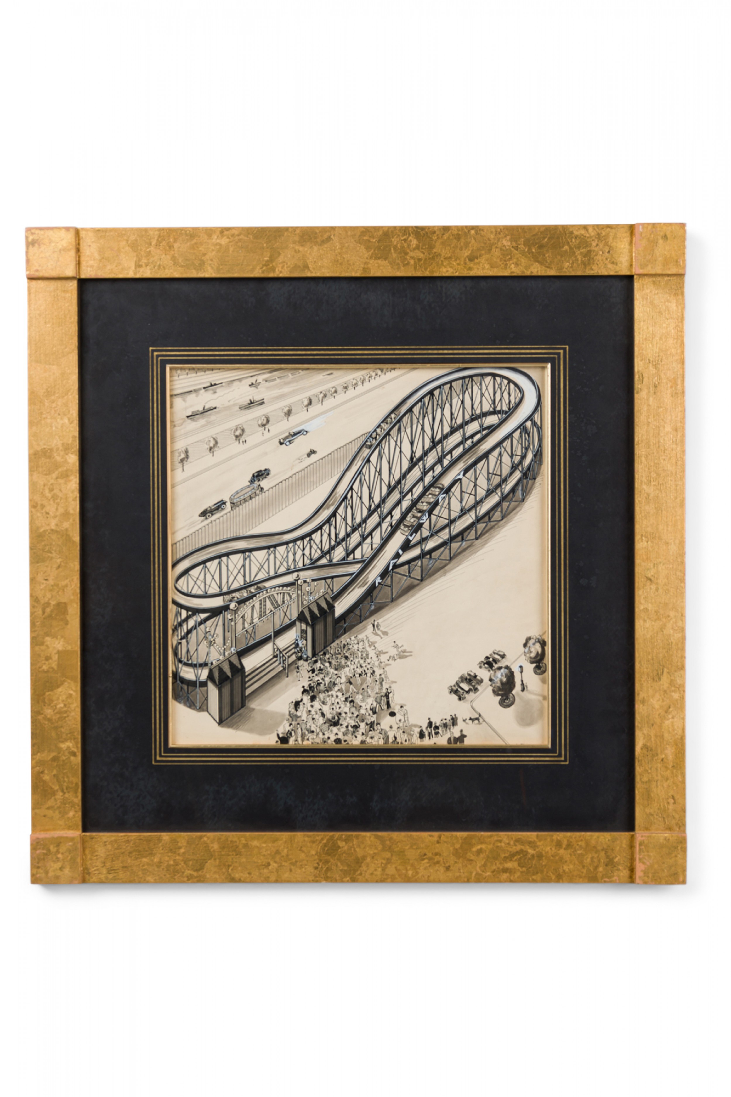 Art deco ink amusement park drawing 6