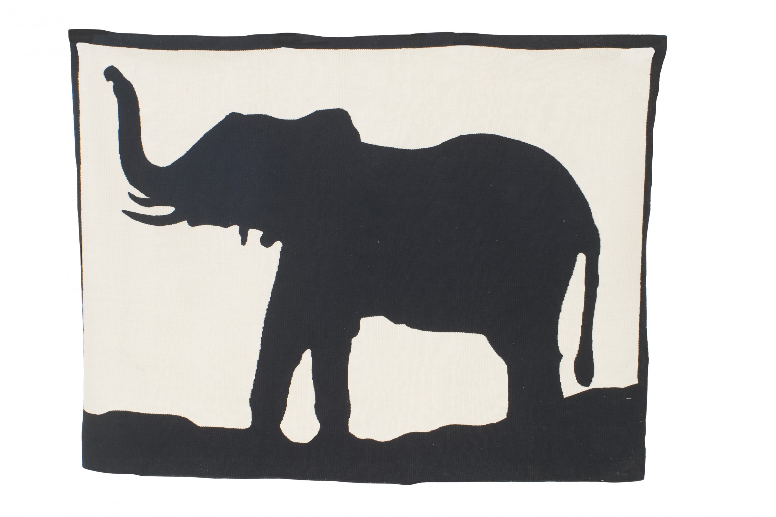 Contemporary black and white bradfield elephant tapestry