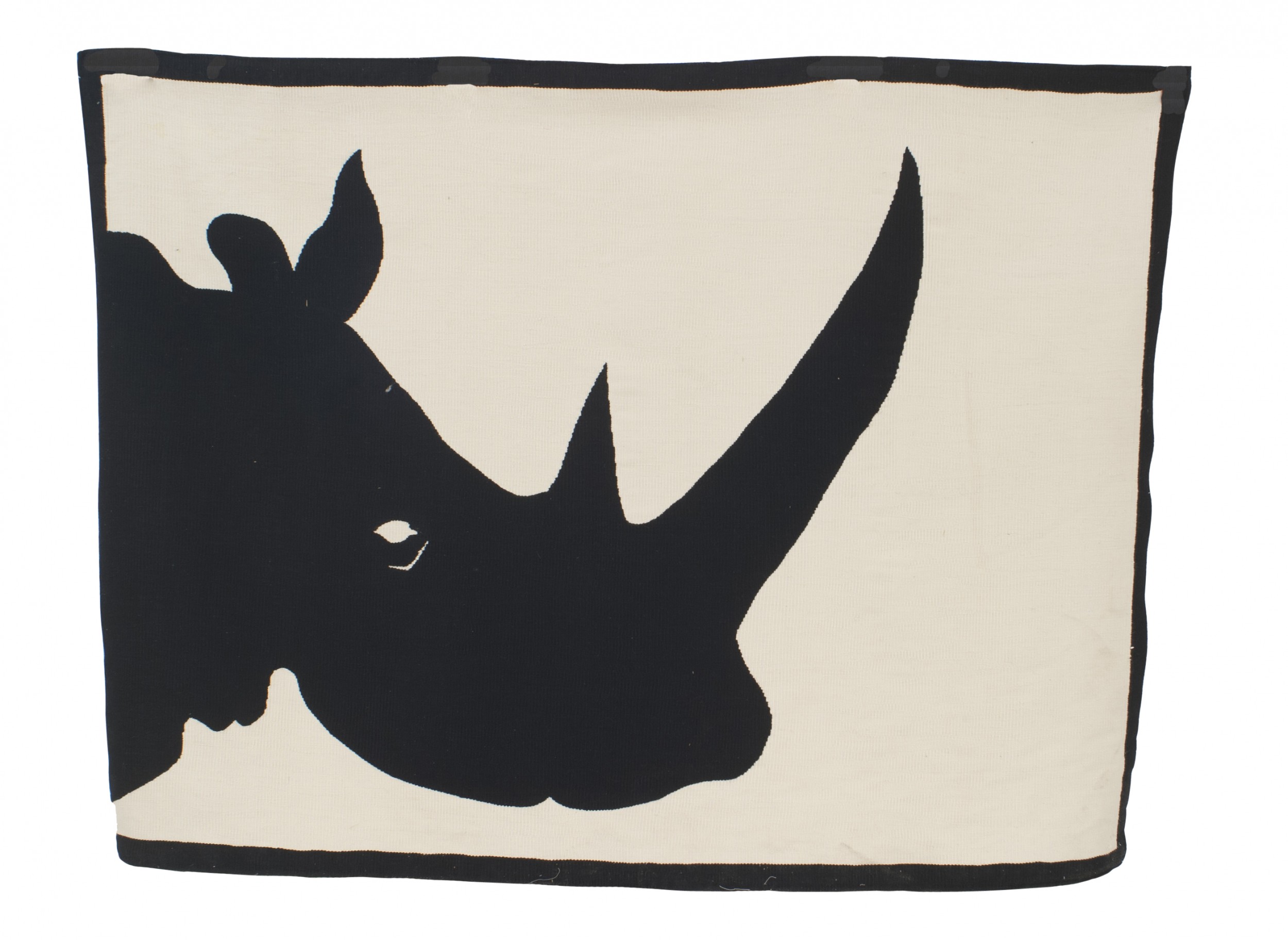 Contemporary black and white bradfield rhino tapestry