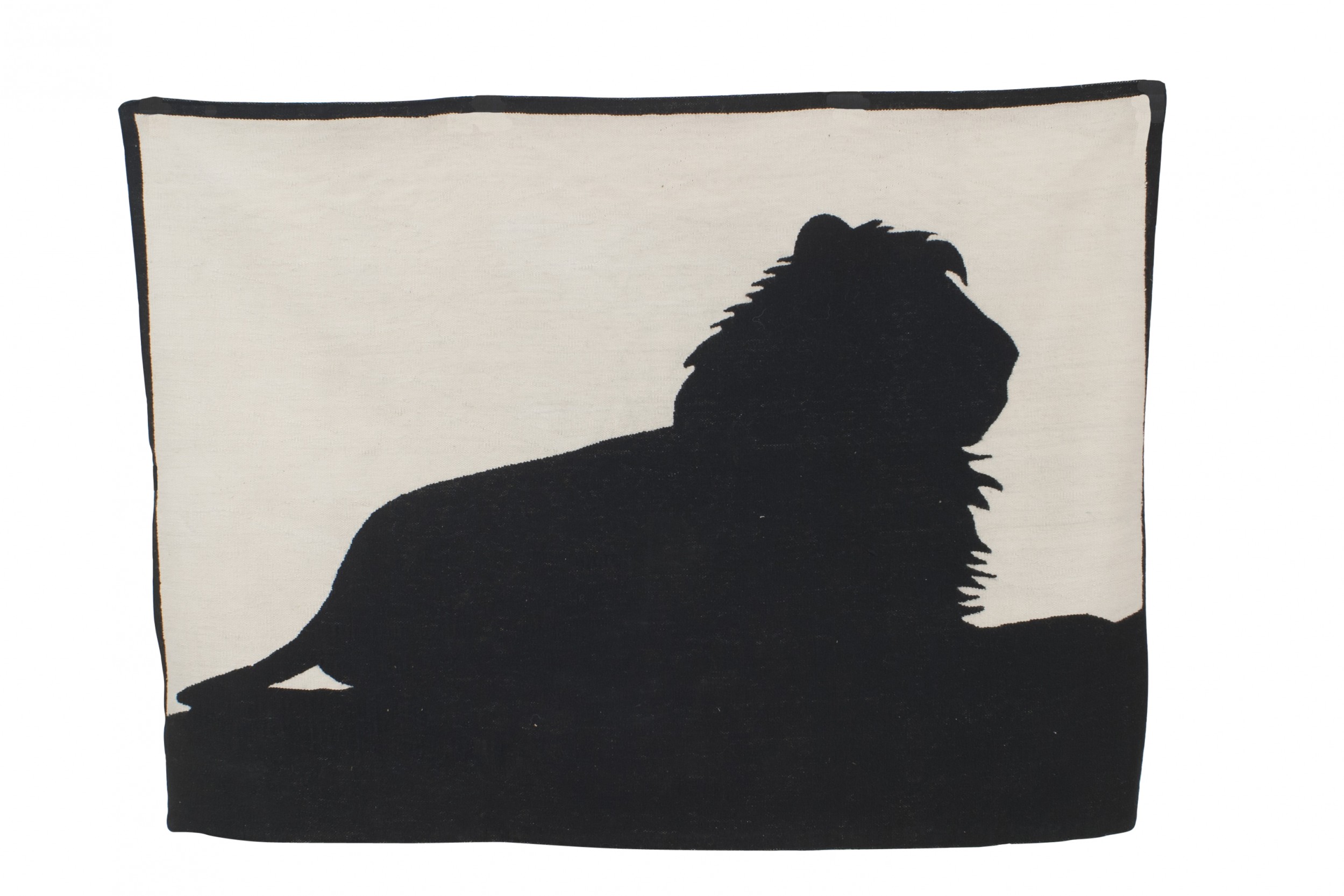 Contemporary black and white bradfield lion tapestry