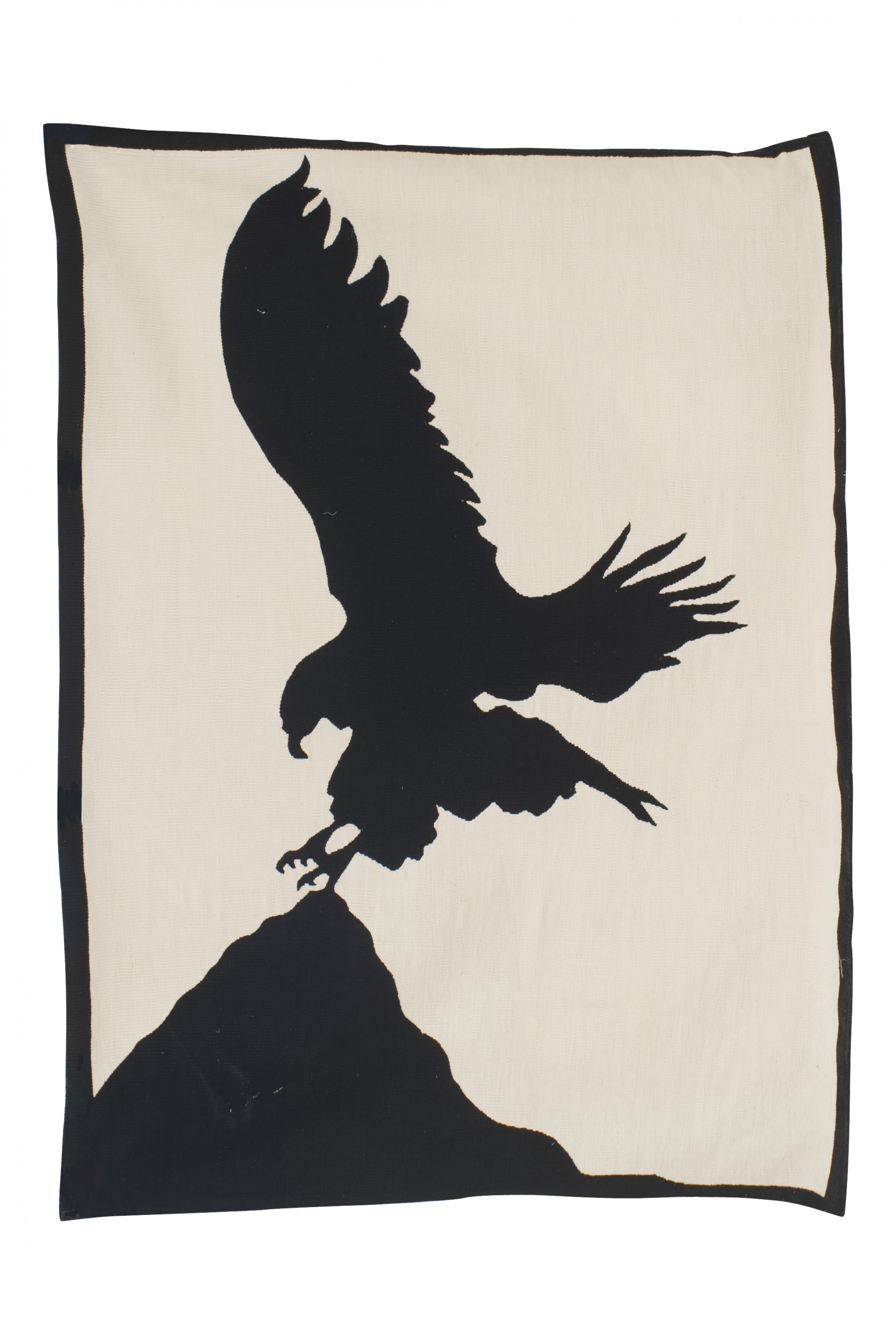 Contemporary black and white bradfield eagle tapestry 1
