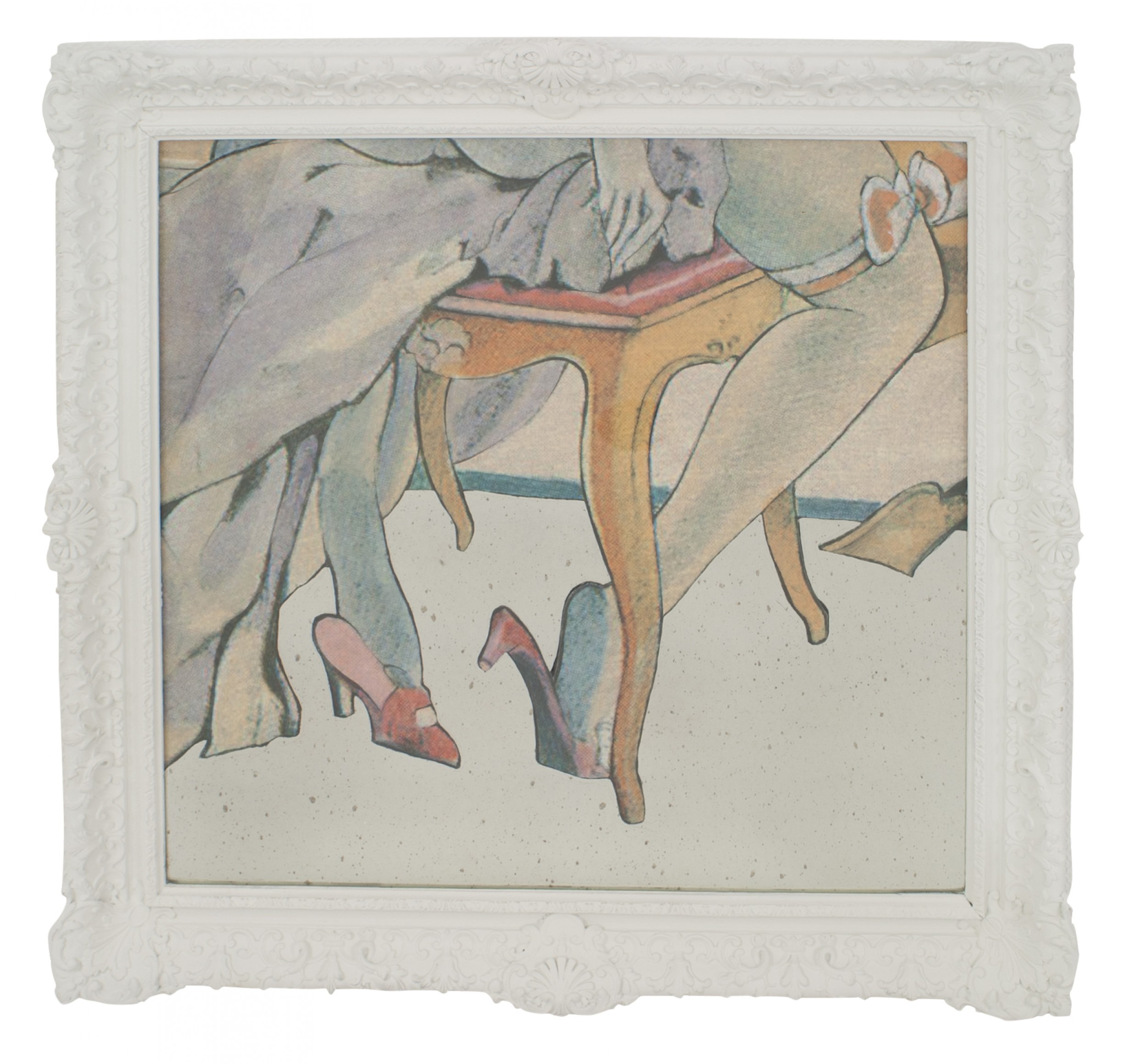 Voyeurism vanity shoes glass print