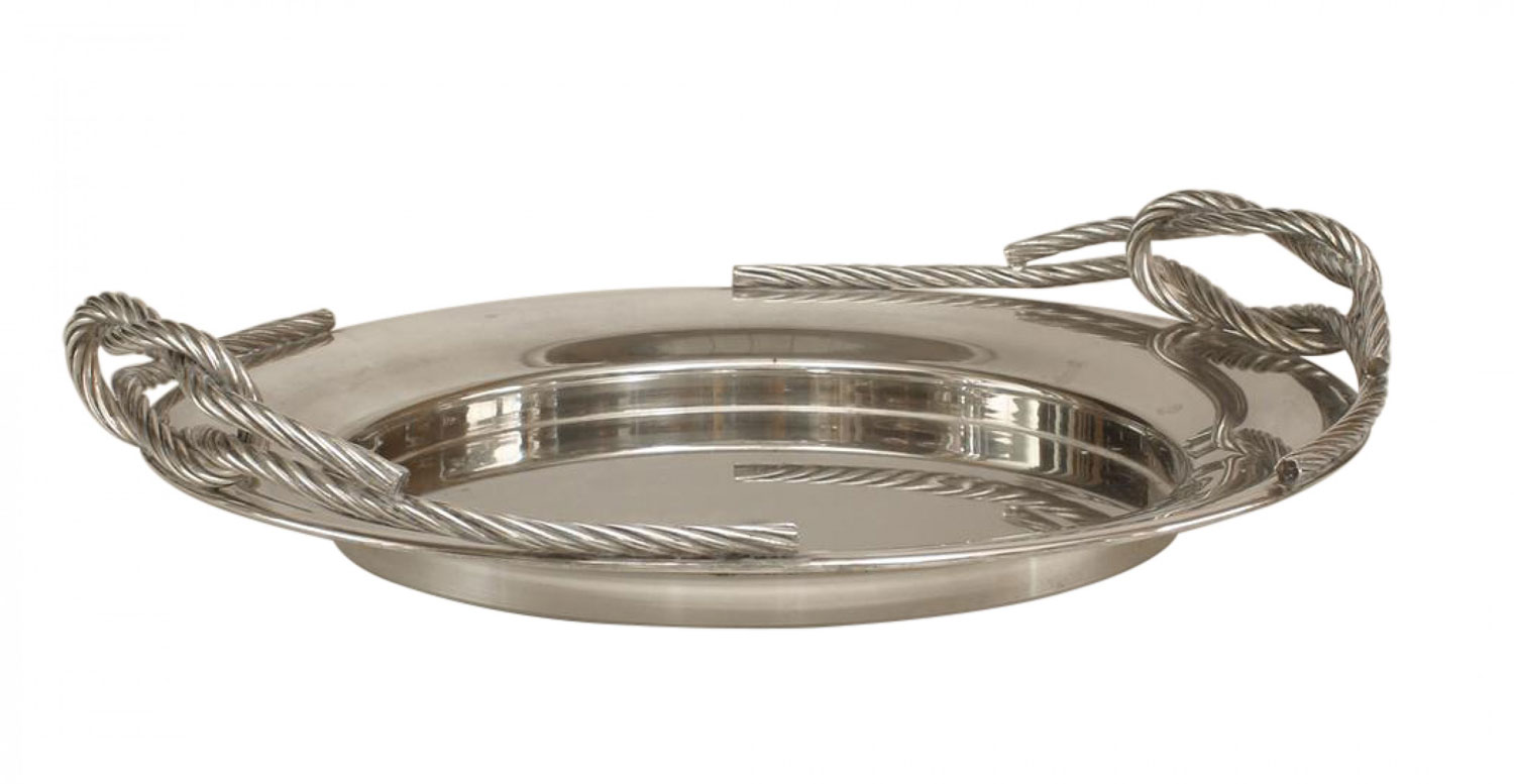 Italian art moderne silver plate tray