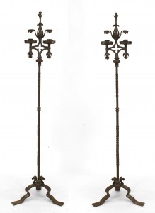 French victorian wrought iron candle stands 1