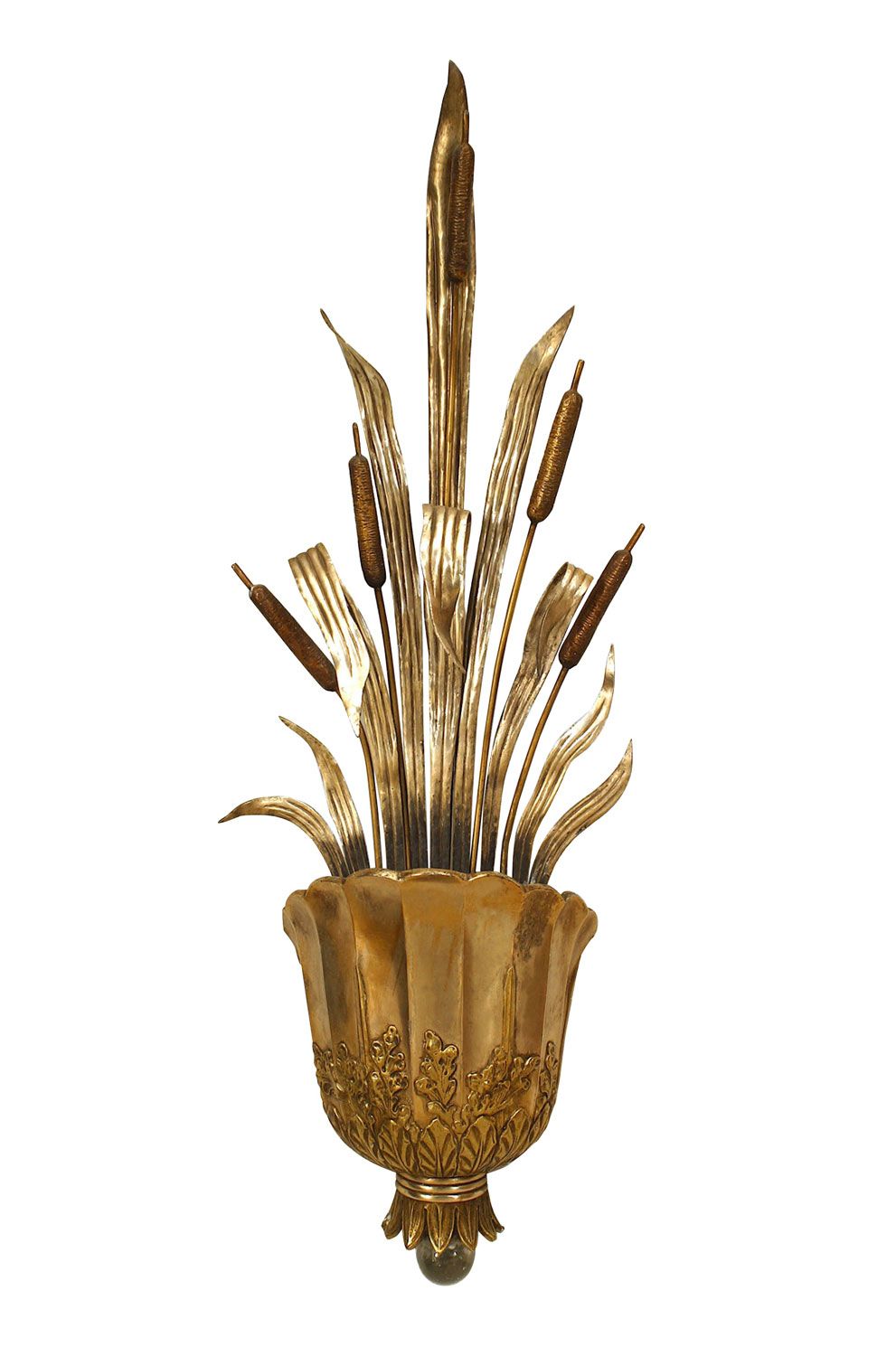 American art deco silver plate wall sconce