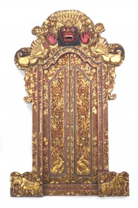 Javanese red and giltwood temple doors