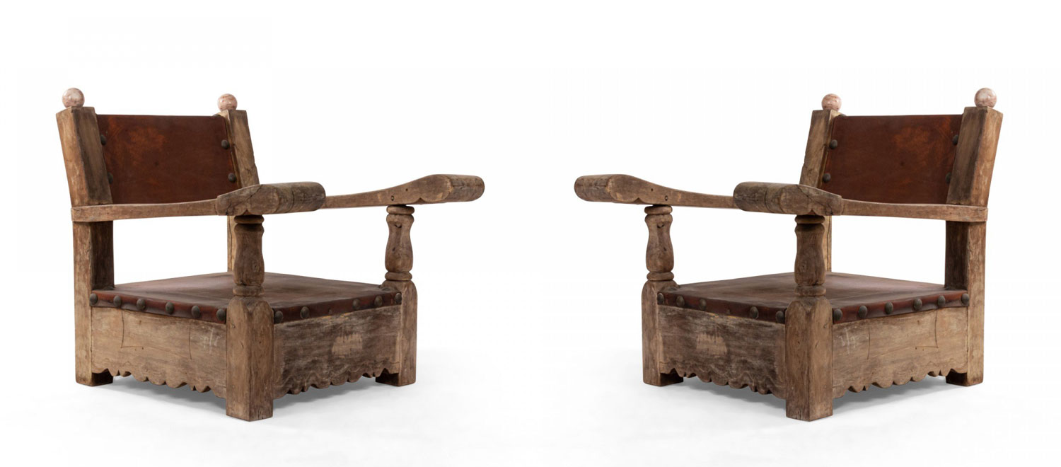 Rustic country weathered arm chairs 1