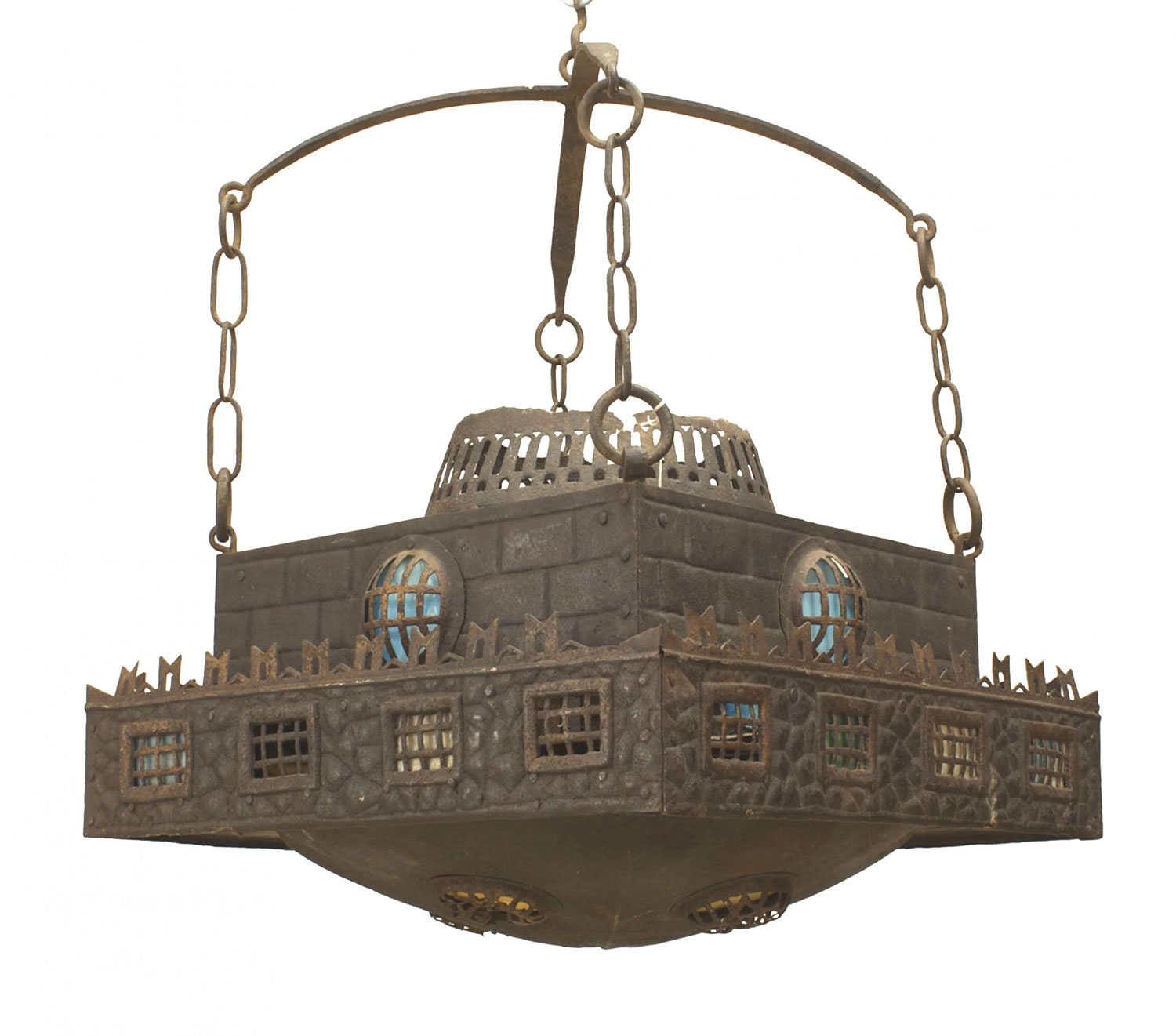 Continental german wrought iron chandelier