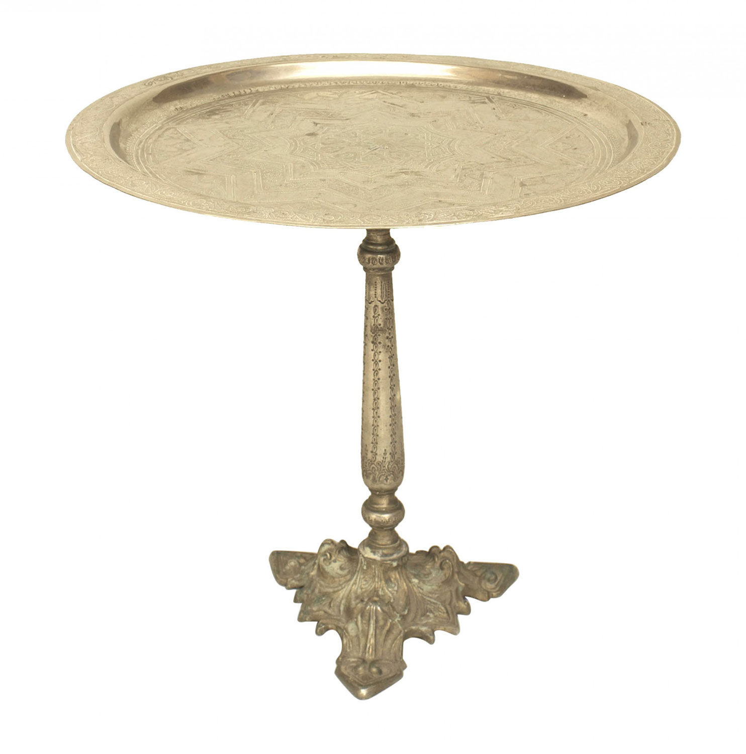 Pair egyptian style silver and bronze compote